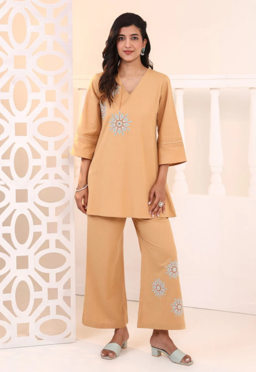 Raftar Tan Embrodiery Co-ord Set - Image 12