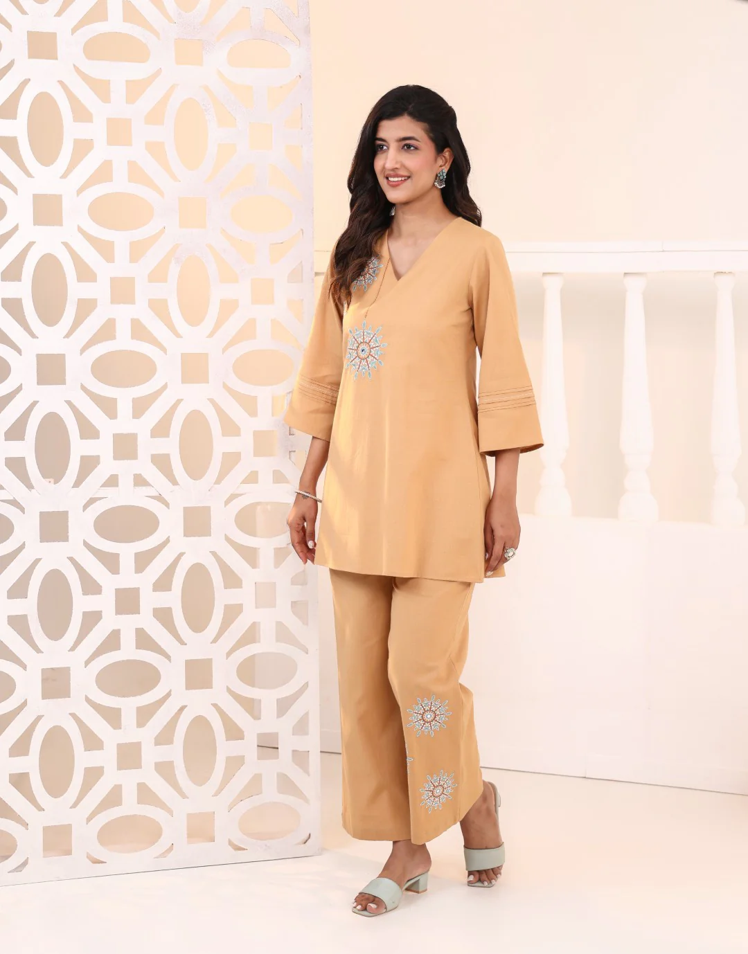 Raftar Tan Embrodiery Co-ord Set - Image 15