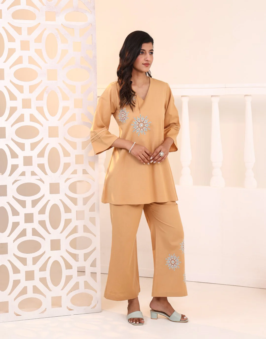 Raftar Tan Embrodiery Co-ord Set - Image 16