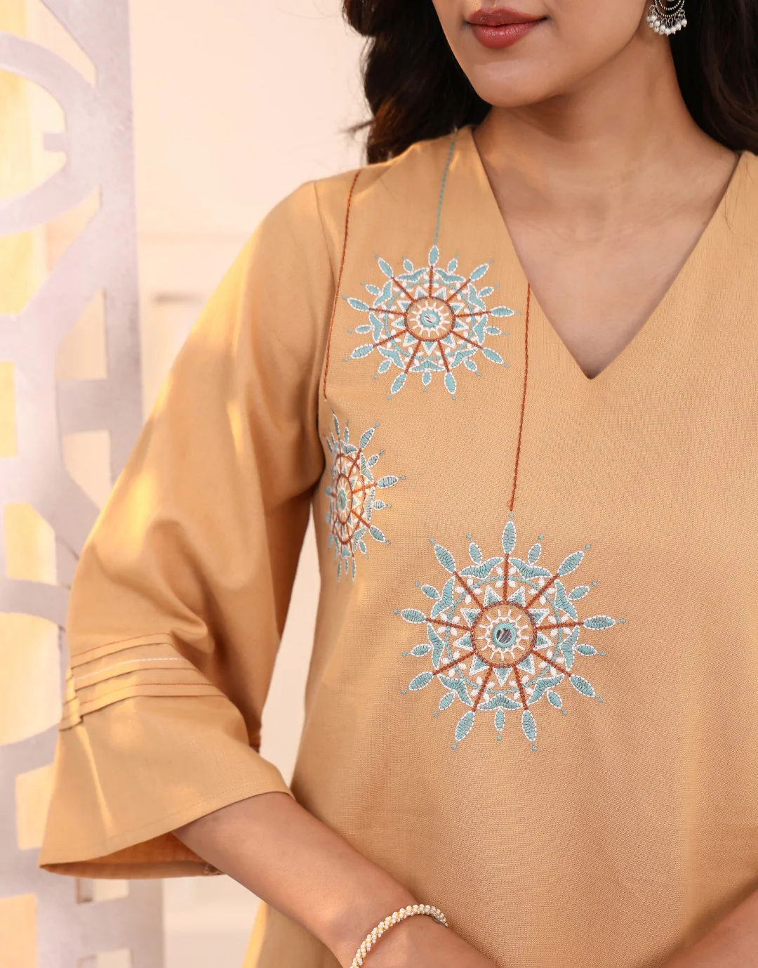 Raftar Tan Embrodiery Co-ord Set - Image 17