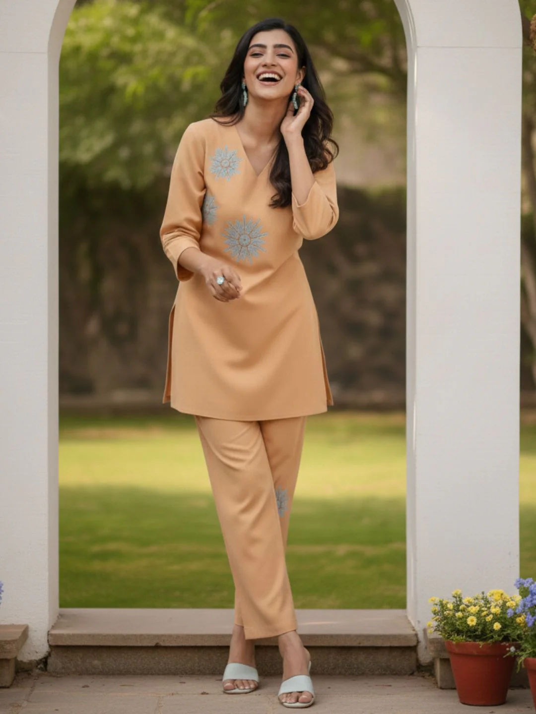 Raftar Tan Embrodiery Co-ord Set - Image 6