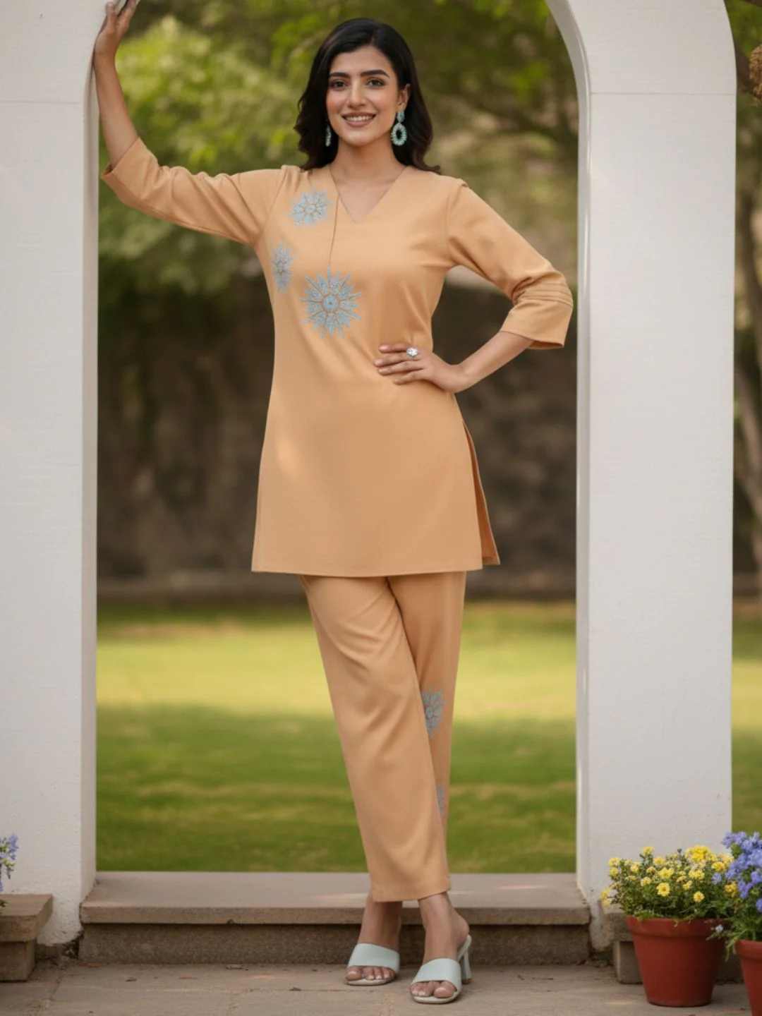 Raftar Tan Embrodiery Co-ord Set - Image 7