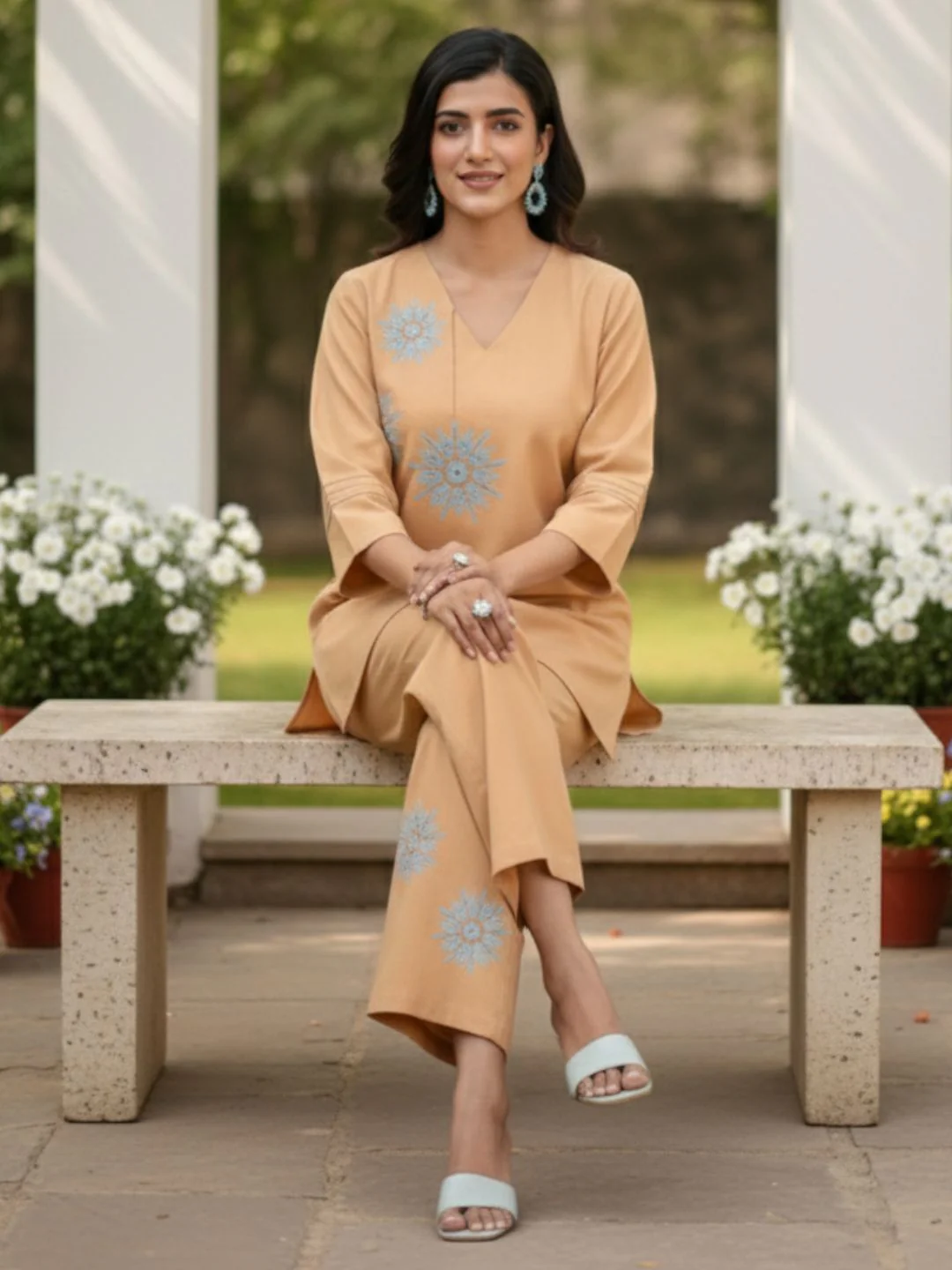 Raftar Tan Embrodiery Co-ord Set - Image 8