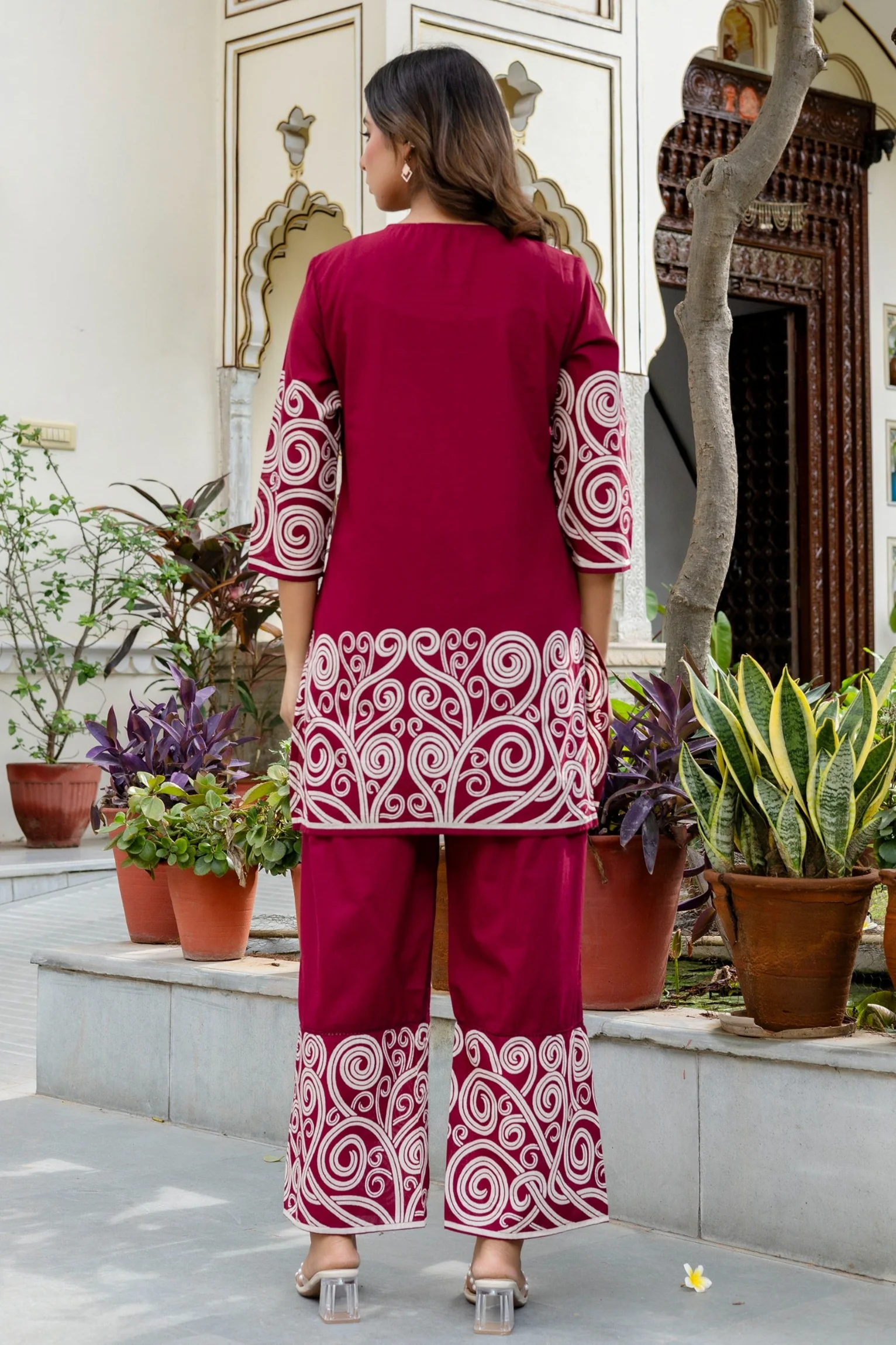 Mokabara Plum cotton co ord set - Image 3