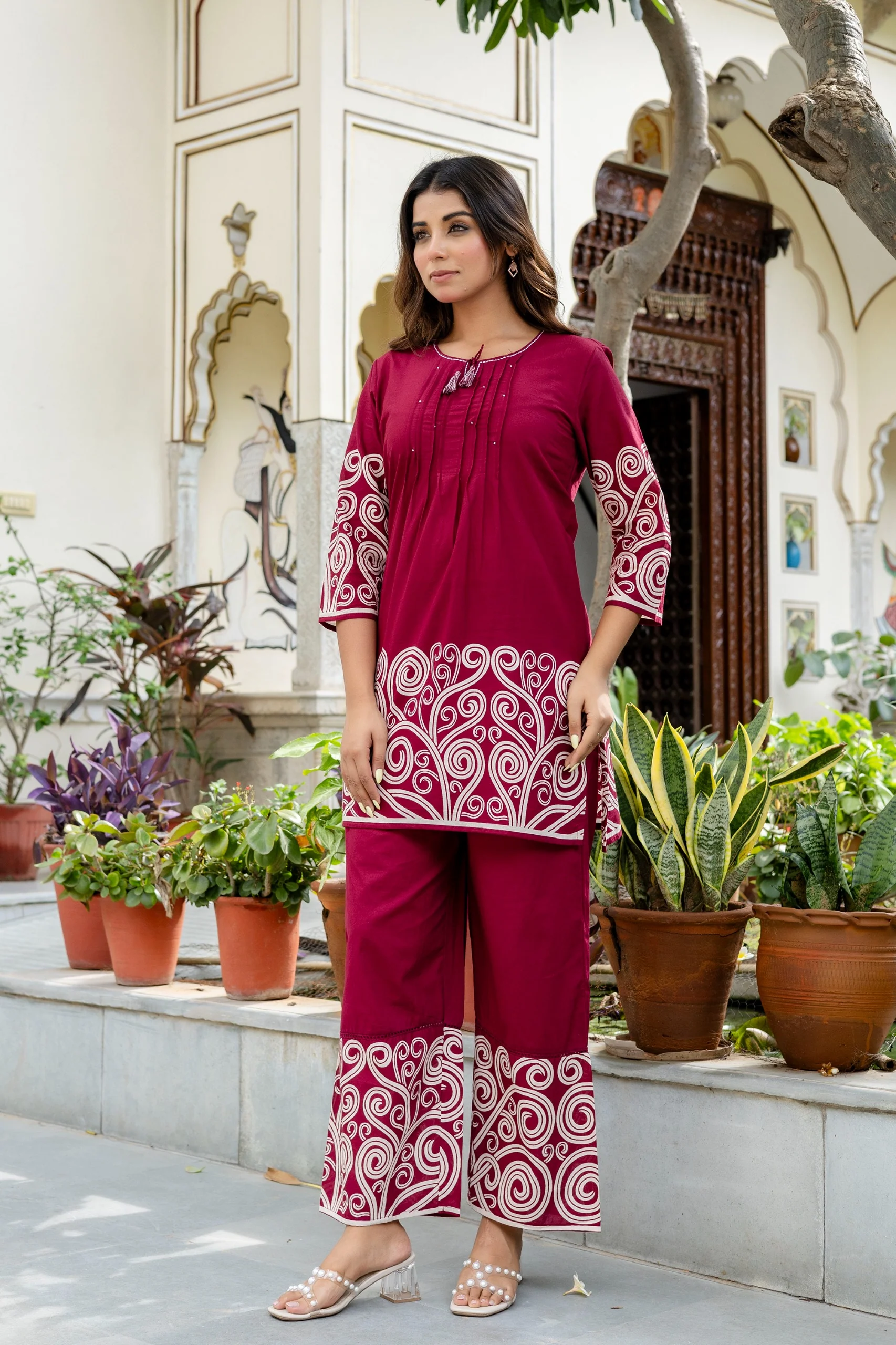 Mokabara Plum cotton co ord set - Image 4