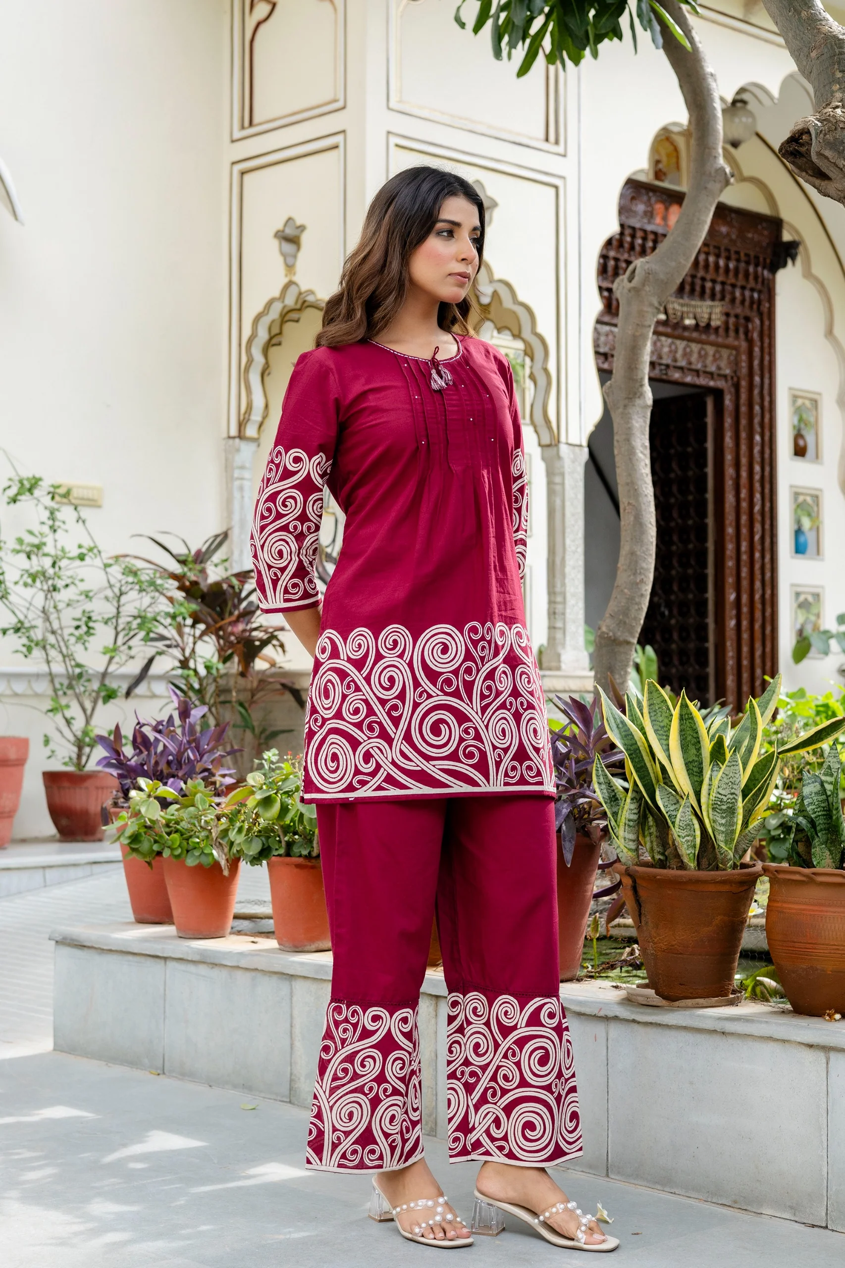 Mokabara Plum cotton co ord set - Image 5