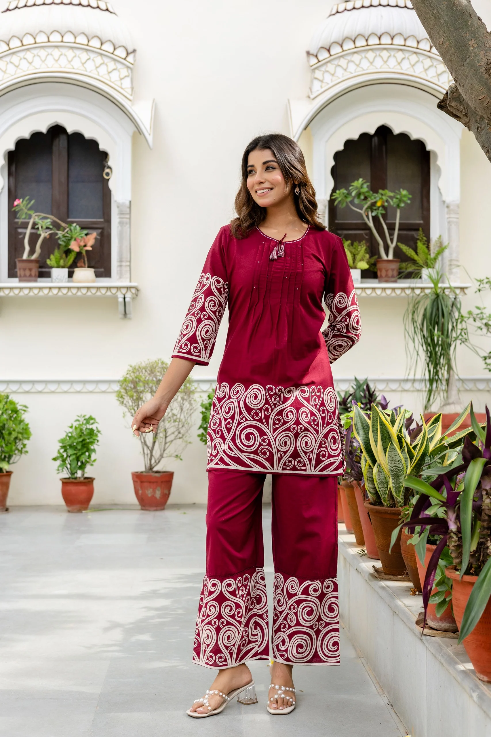 Mokabara Plum cotton co ord set - Image 6