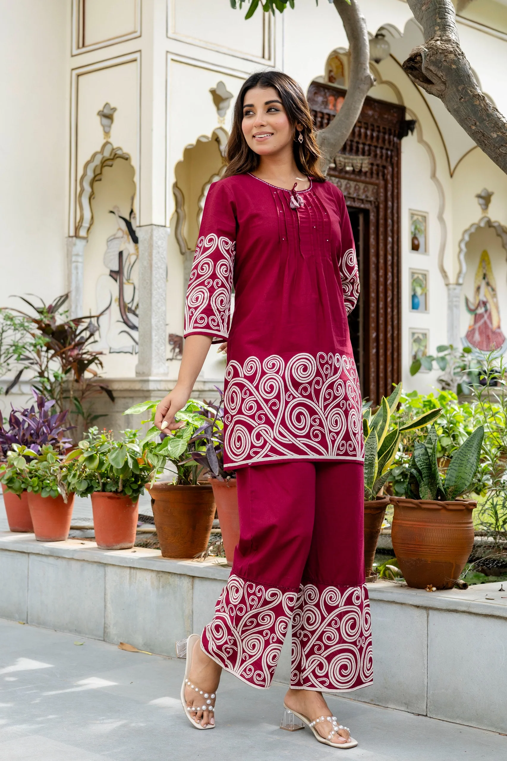 Mokabara Plum cotton co ord set - Image 7