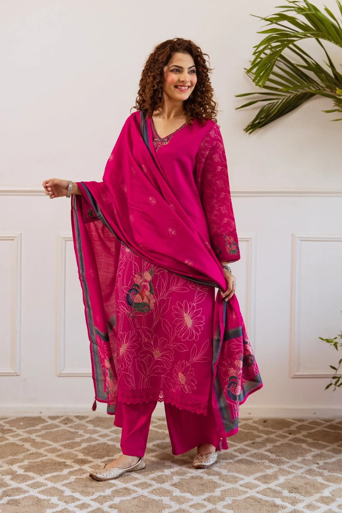 Kabool Raspberry work Suit Set - Image 4