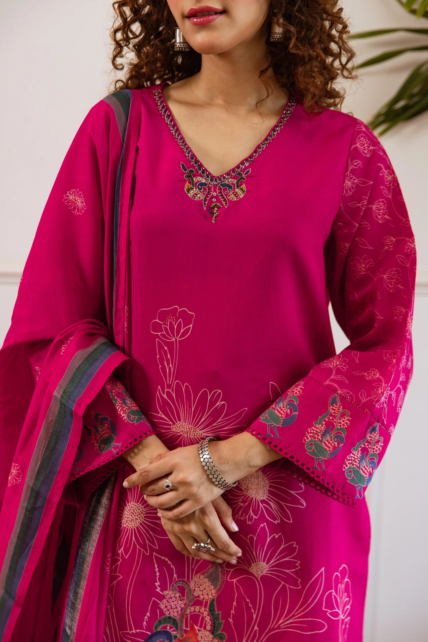 Kabool Raspberry work Suit Set - Image 5