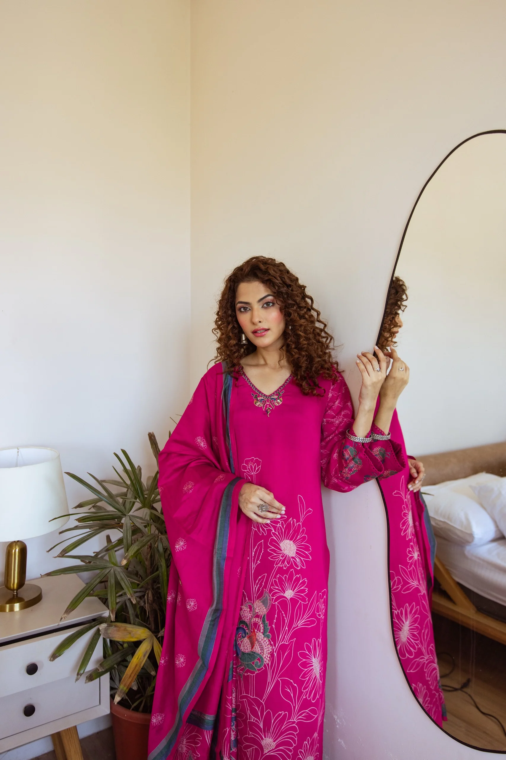 Kabool Raspberry work Suit Set - Image 8