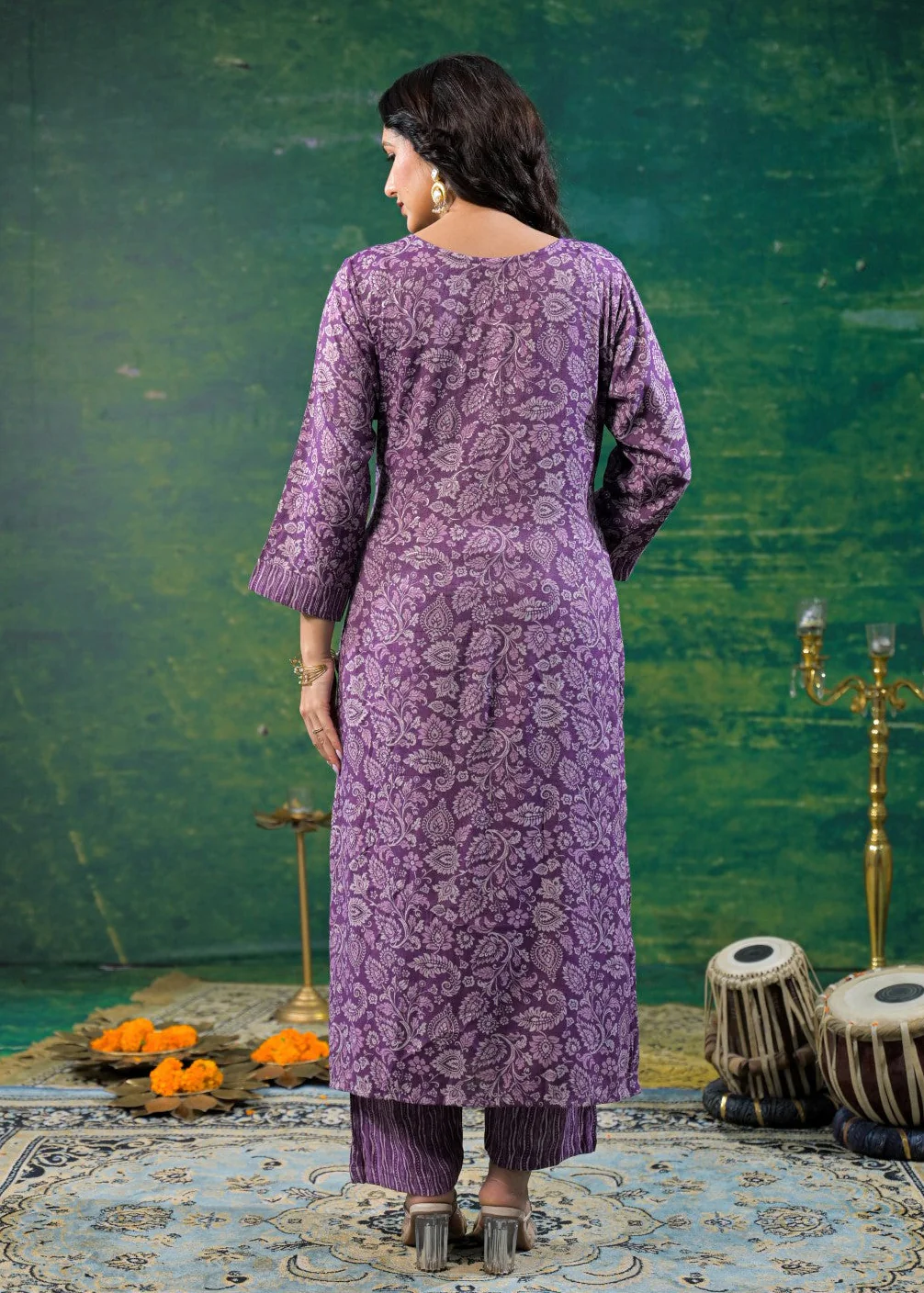 Shanti Heather Printed Work Suit Set - Image 3
