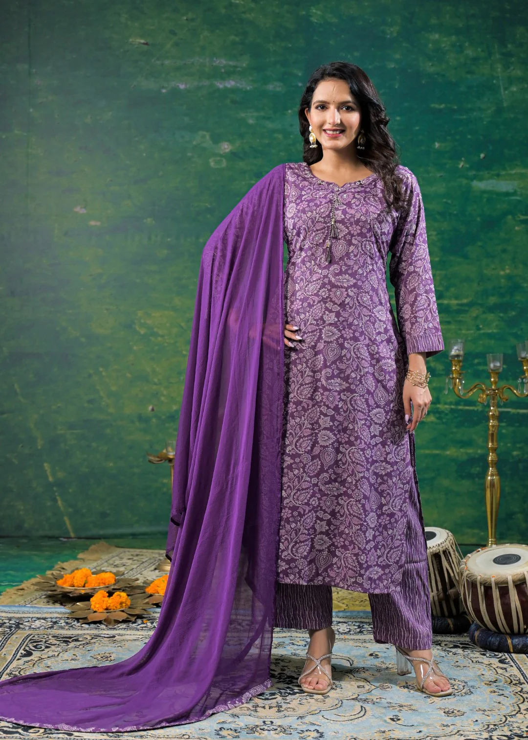 Shanti Heather Printed Work Suit Set - Image 4