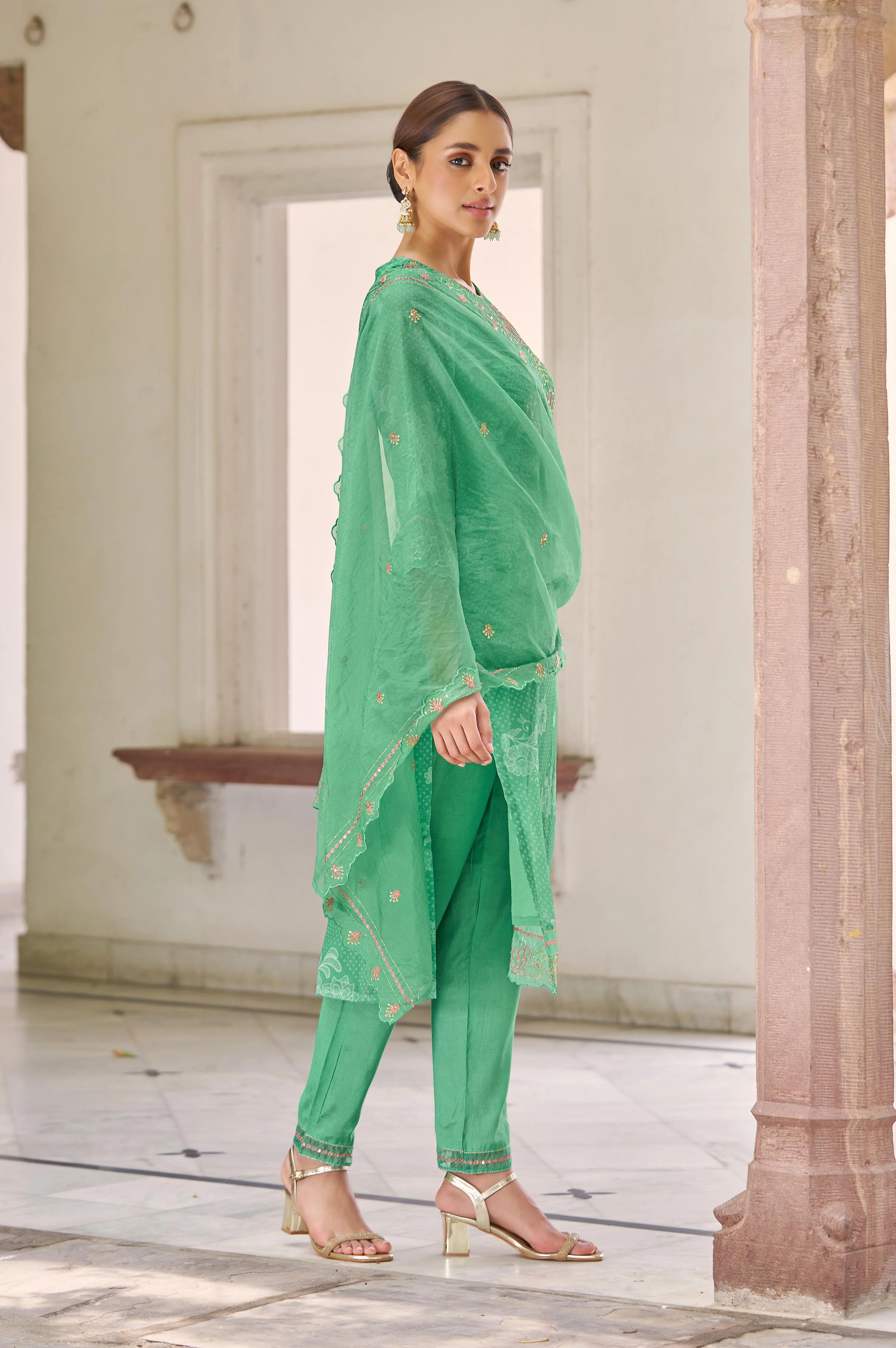 Nisha Fern Printed Work Suit Set - Image 7