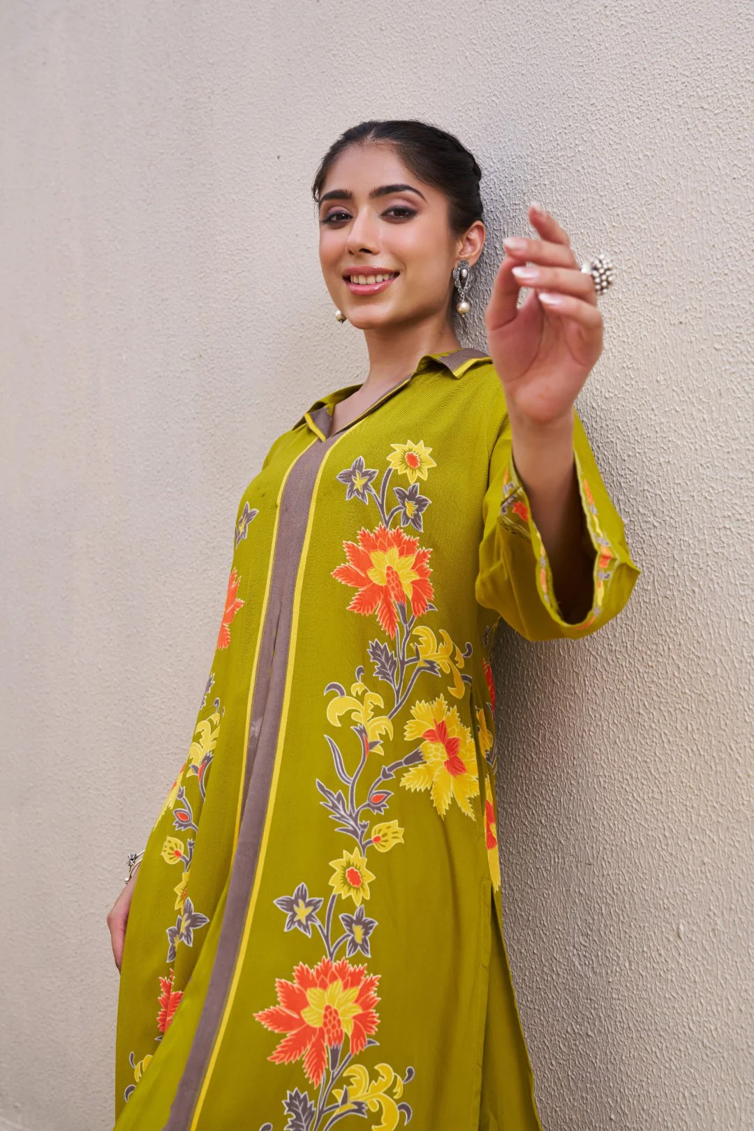 Sonpal sage printed kurta pant set - Image 13