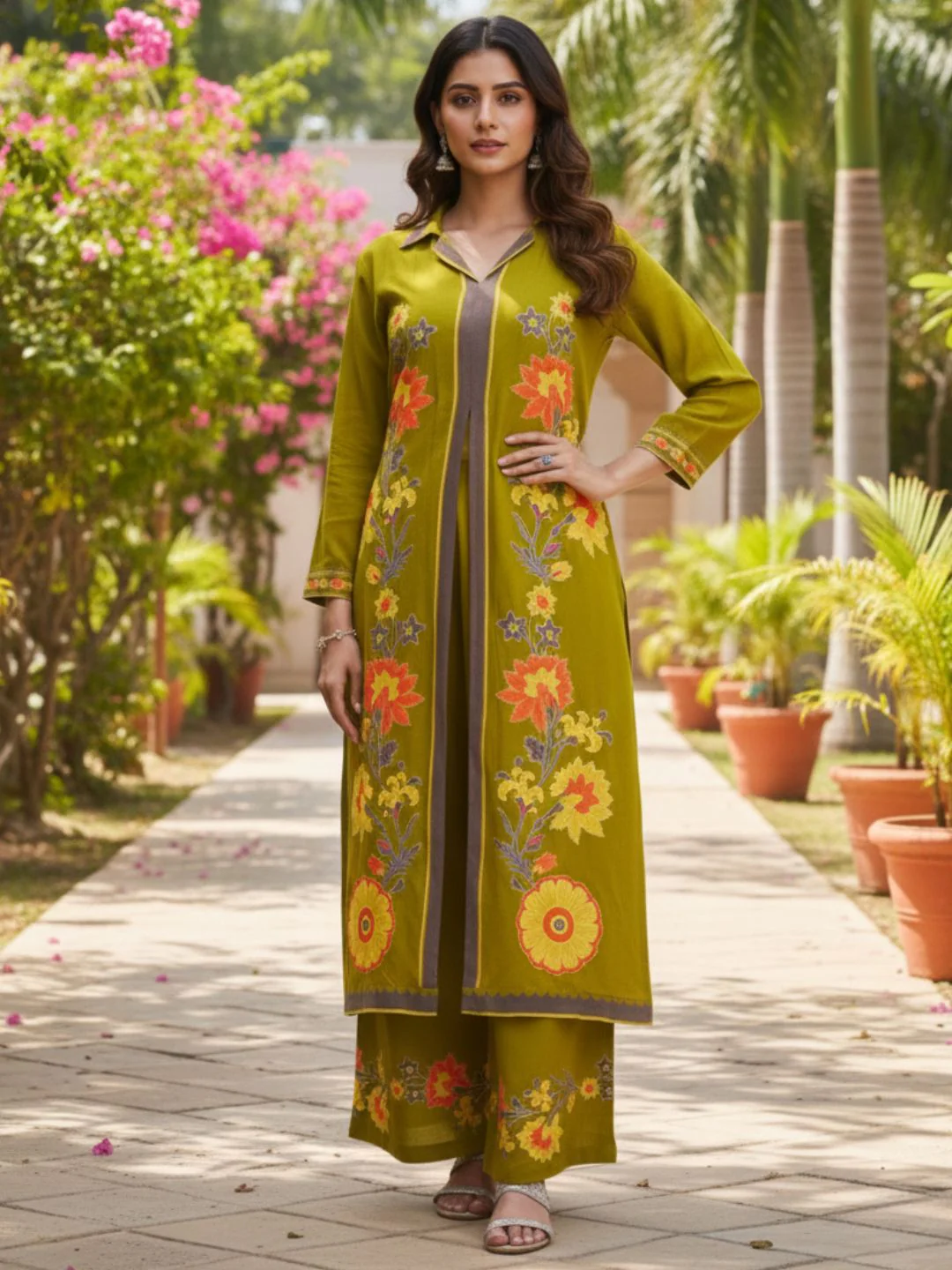 Sonpal sage printed kurta pant set - Image 2