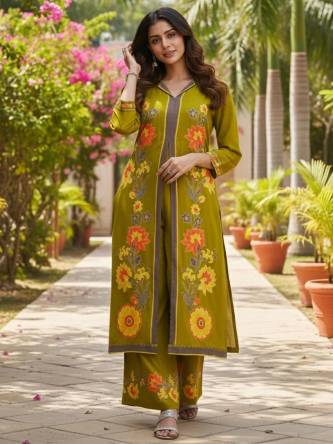 Sonpal sage printed kurta pant set - Image 3