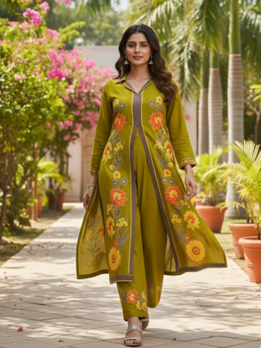 Sonpal sage printed kurta pant set - Image 4