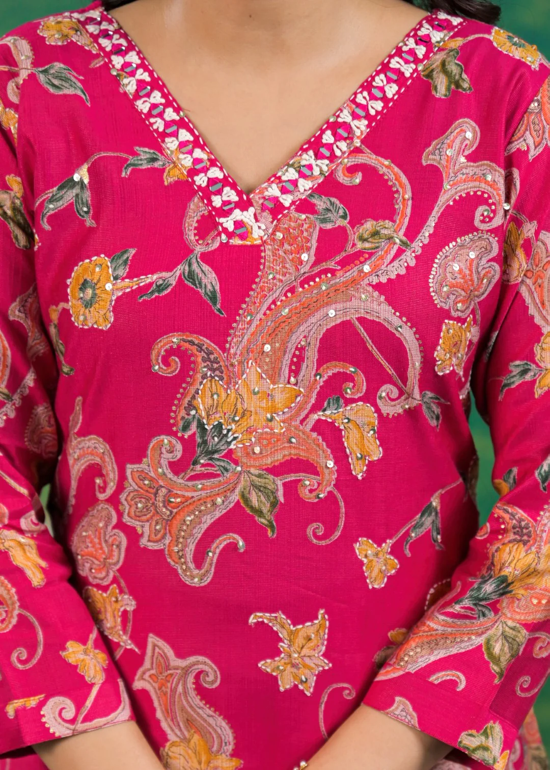 Shanti Cherry Printed Work Suit Set - Image 8