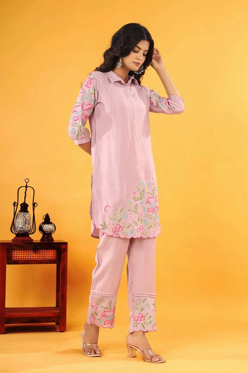 Pawan Lily embrodiery cotton co-ord set - Image 3
