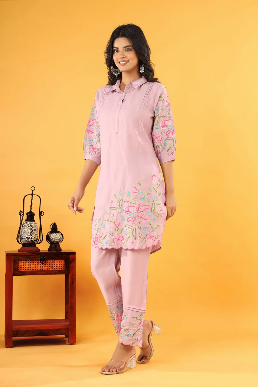 Pawan Lily embrodiery cotton co-ord set - Image 4