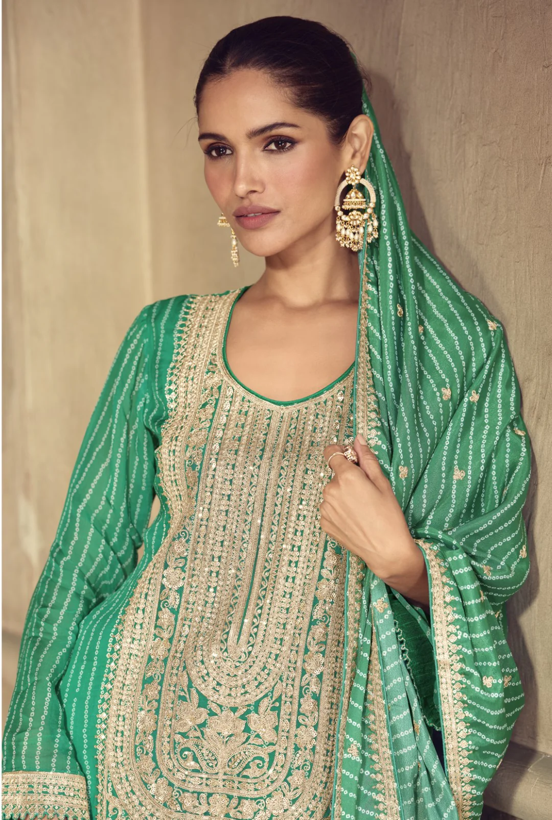 Nimrat Fern Full Work sharara Suit set - Image 2