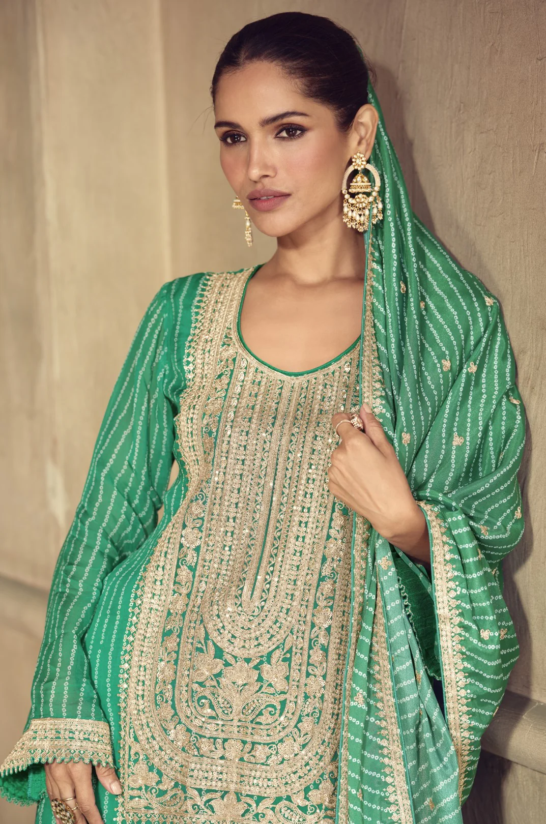 Nimrat Fern Full Work sharara Suit set - Image 3