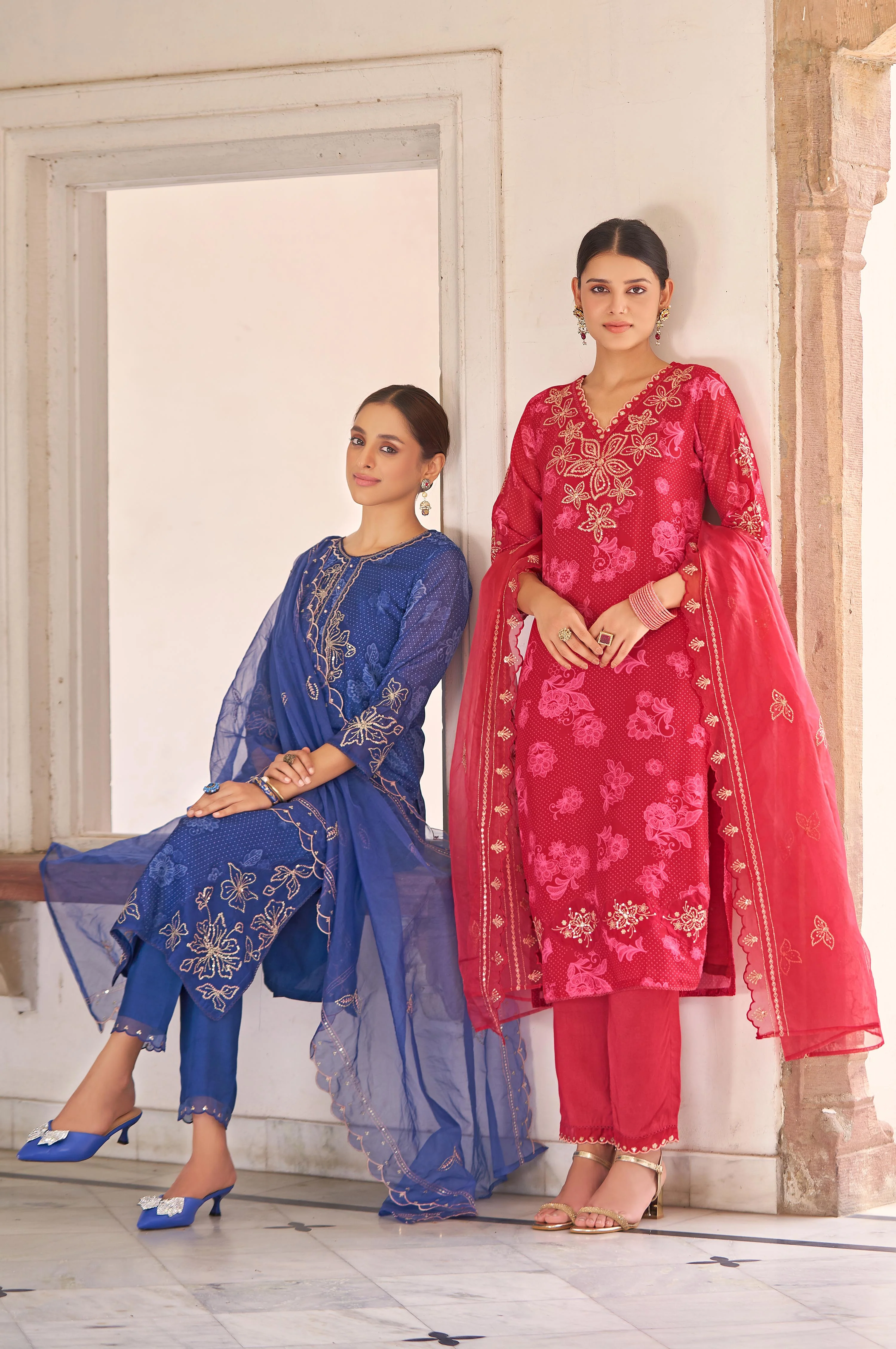 Nisha Indi Printed Work Suit Set - Image 8