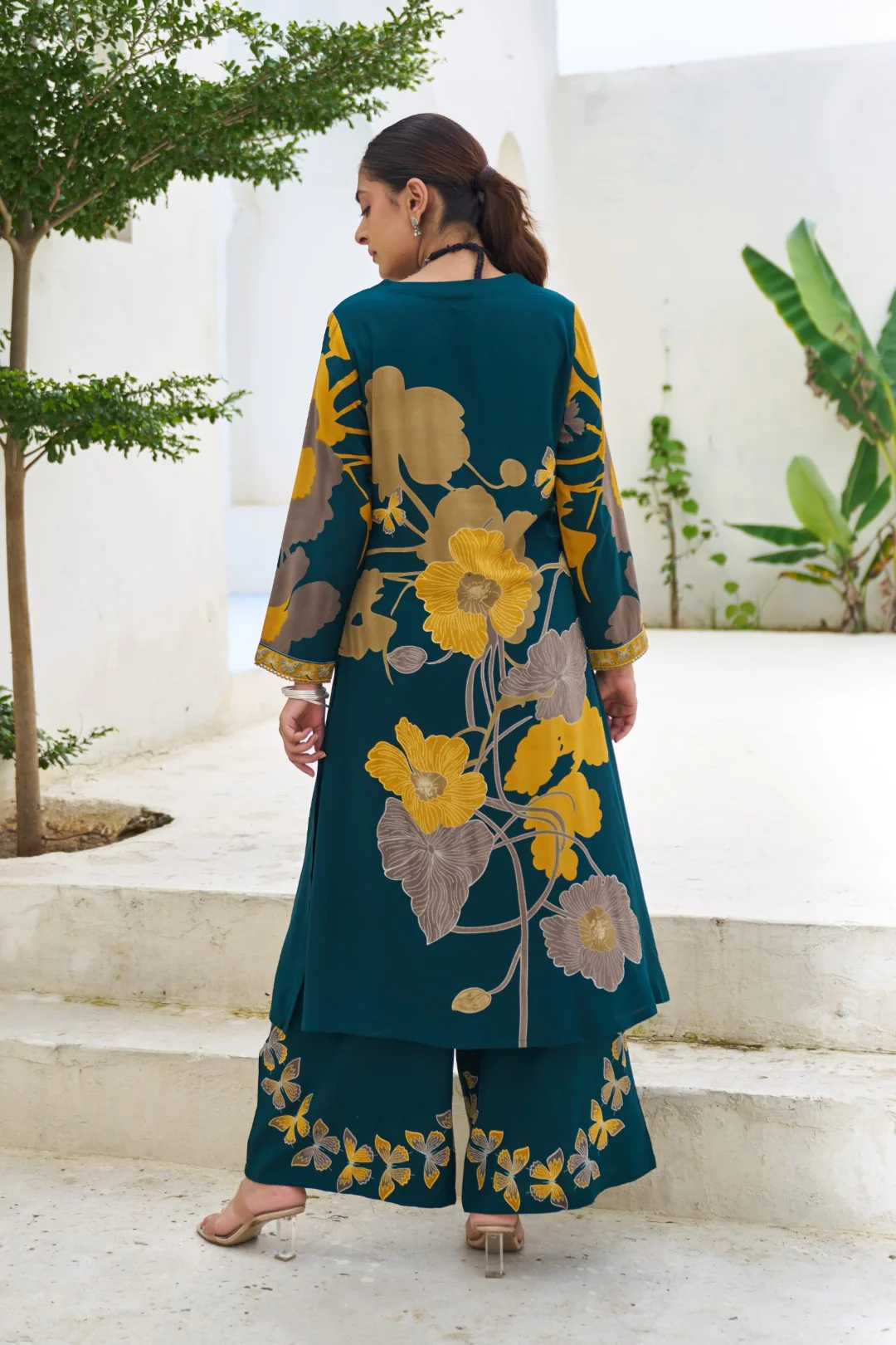 Sonpal cobalt printed kurta pant set - Image 3