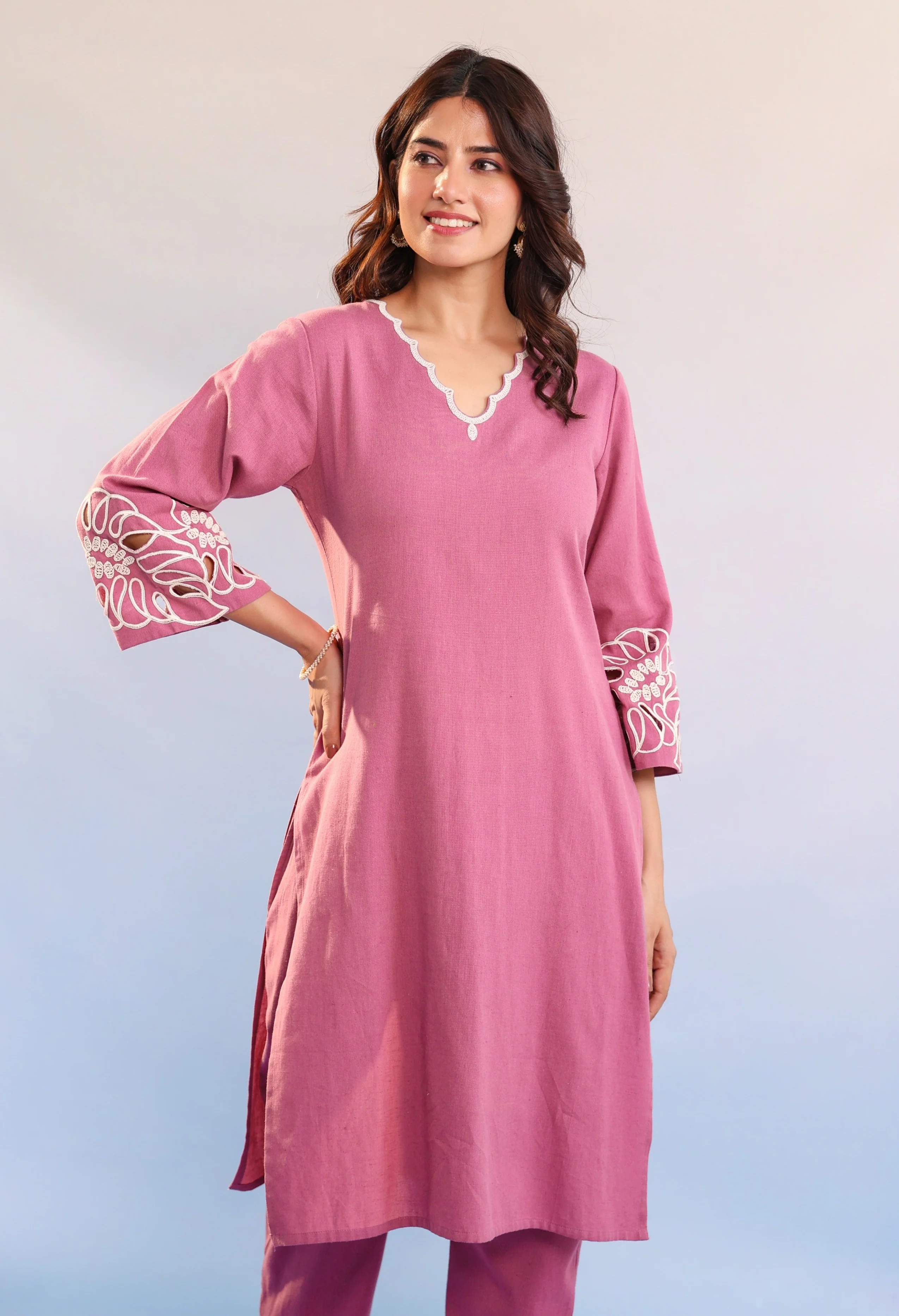 Purna blossom cotton kurta pant set - Image 2