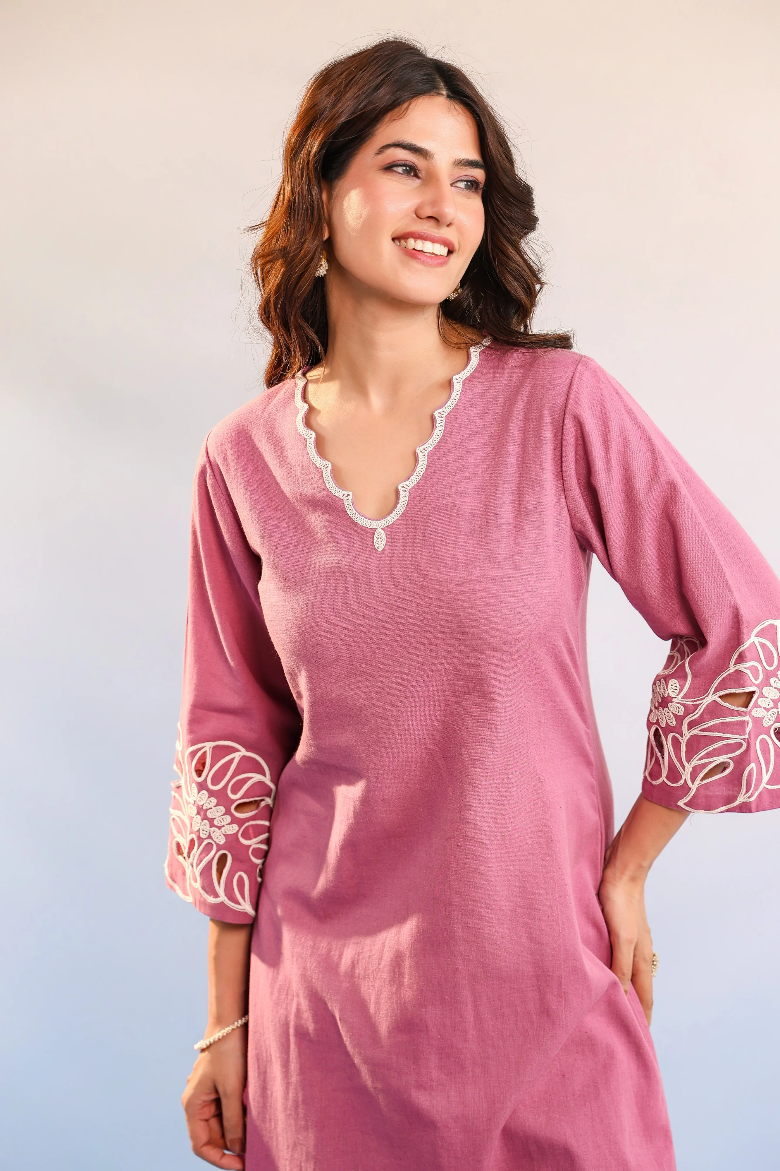 Purna blossom cotton kurta pant set - Image 3