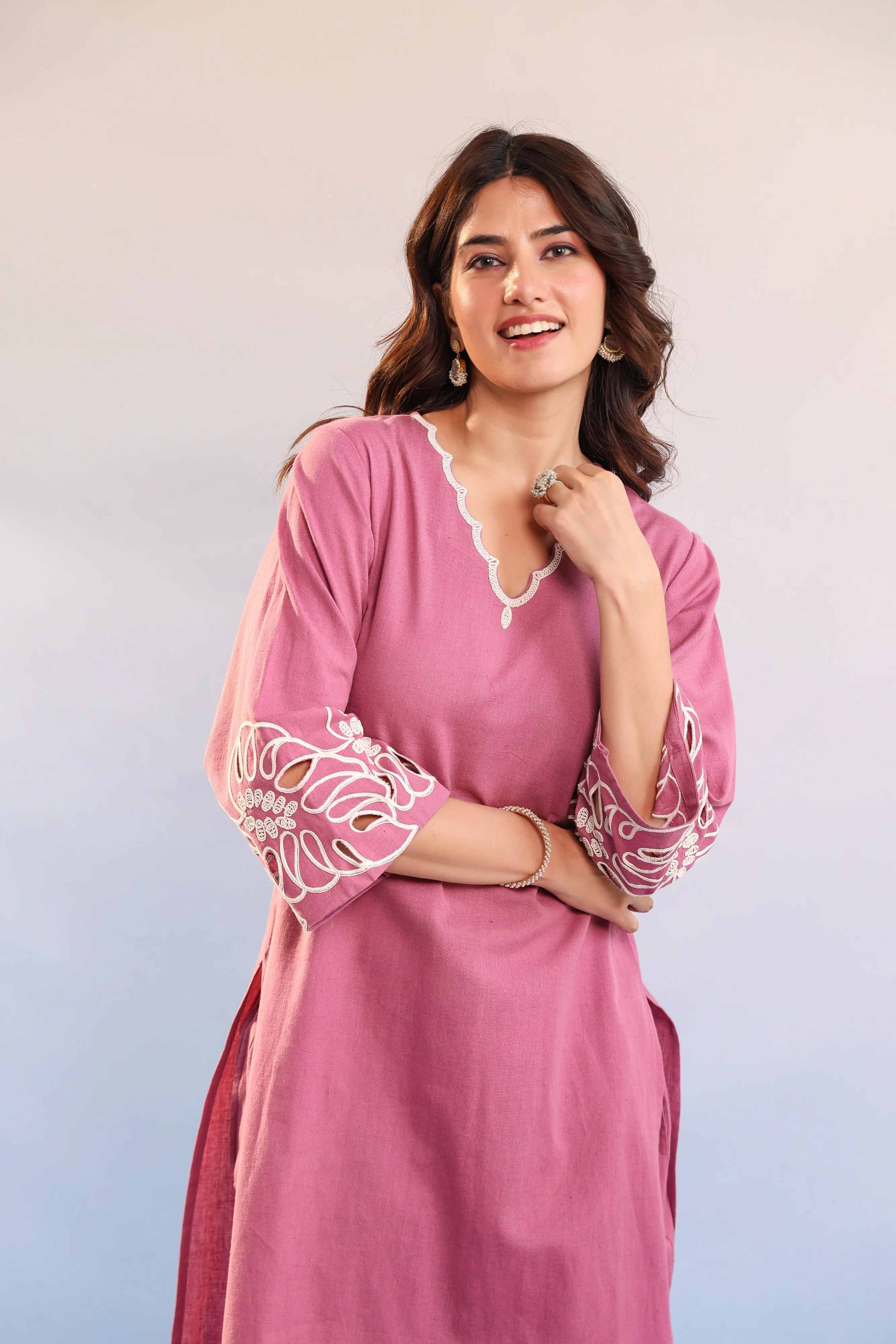 Purna blossom cotton kurta pant set - Image 4