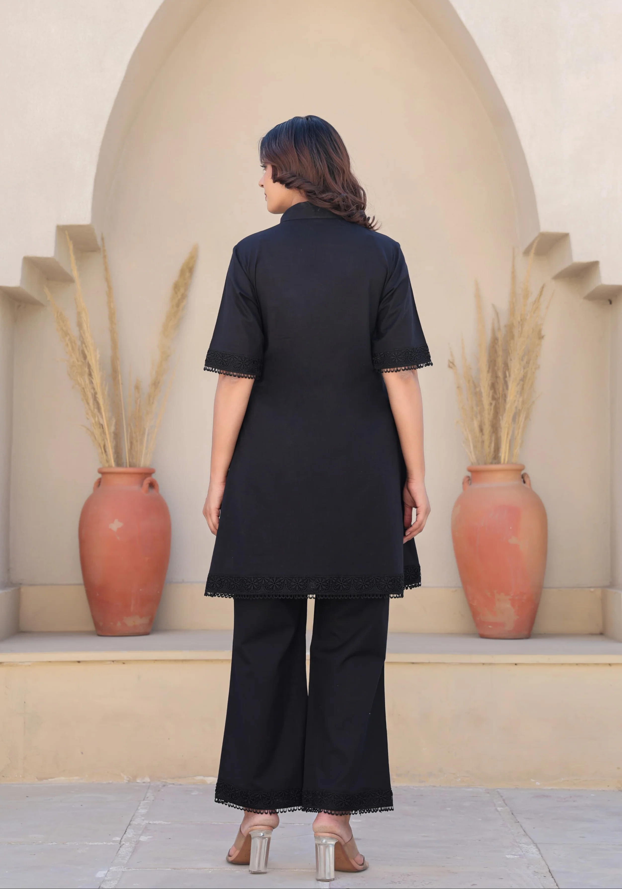 Bodhi Ebony Embroidered Cotton Co-ord Set - Image 3