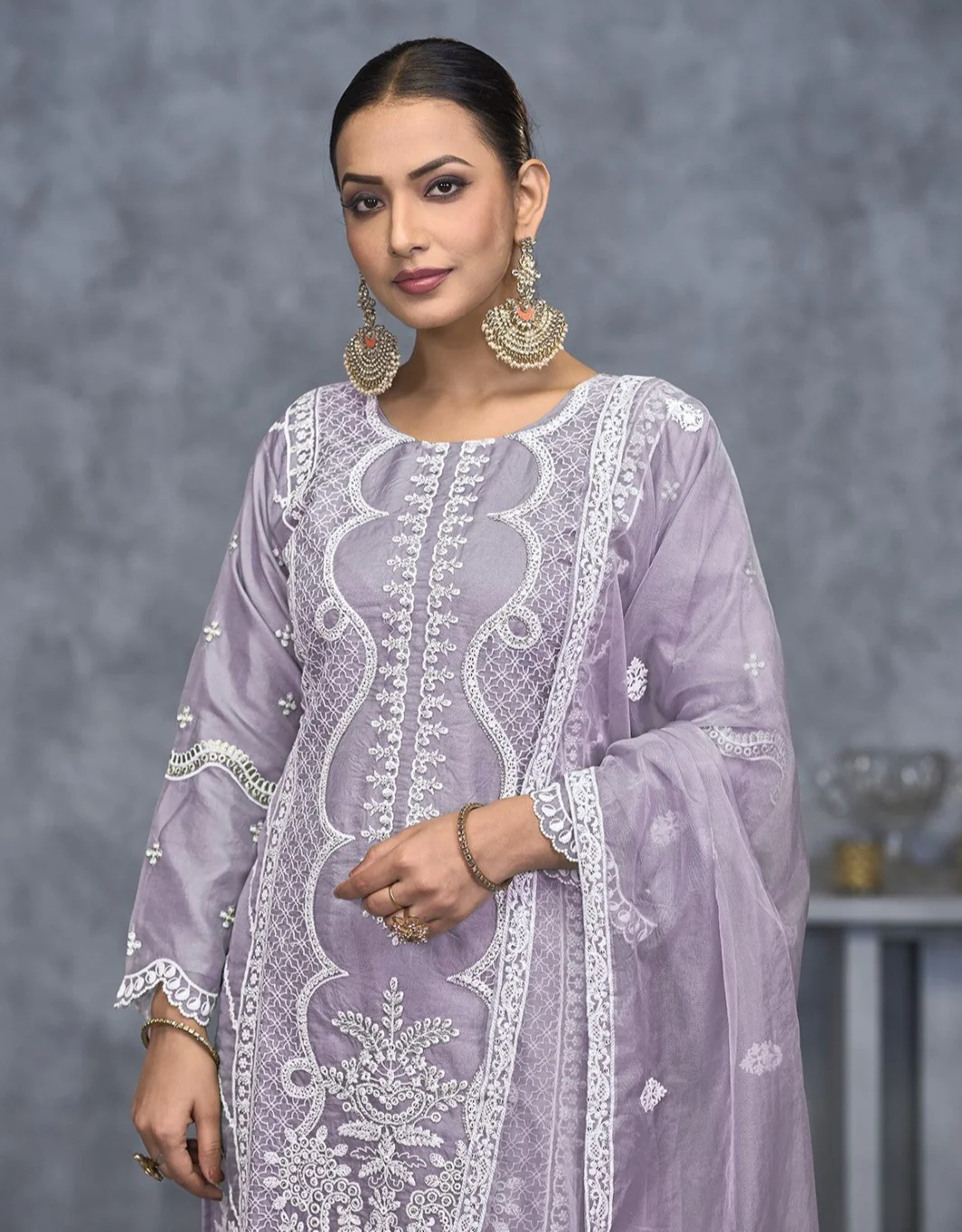 Mayuri Lavender Heavy Full Work Suit Set - Image 2