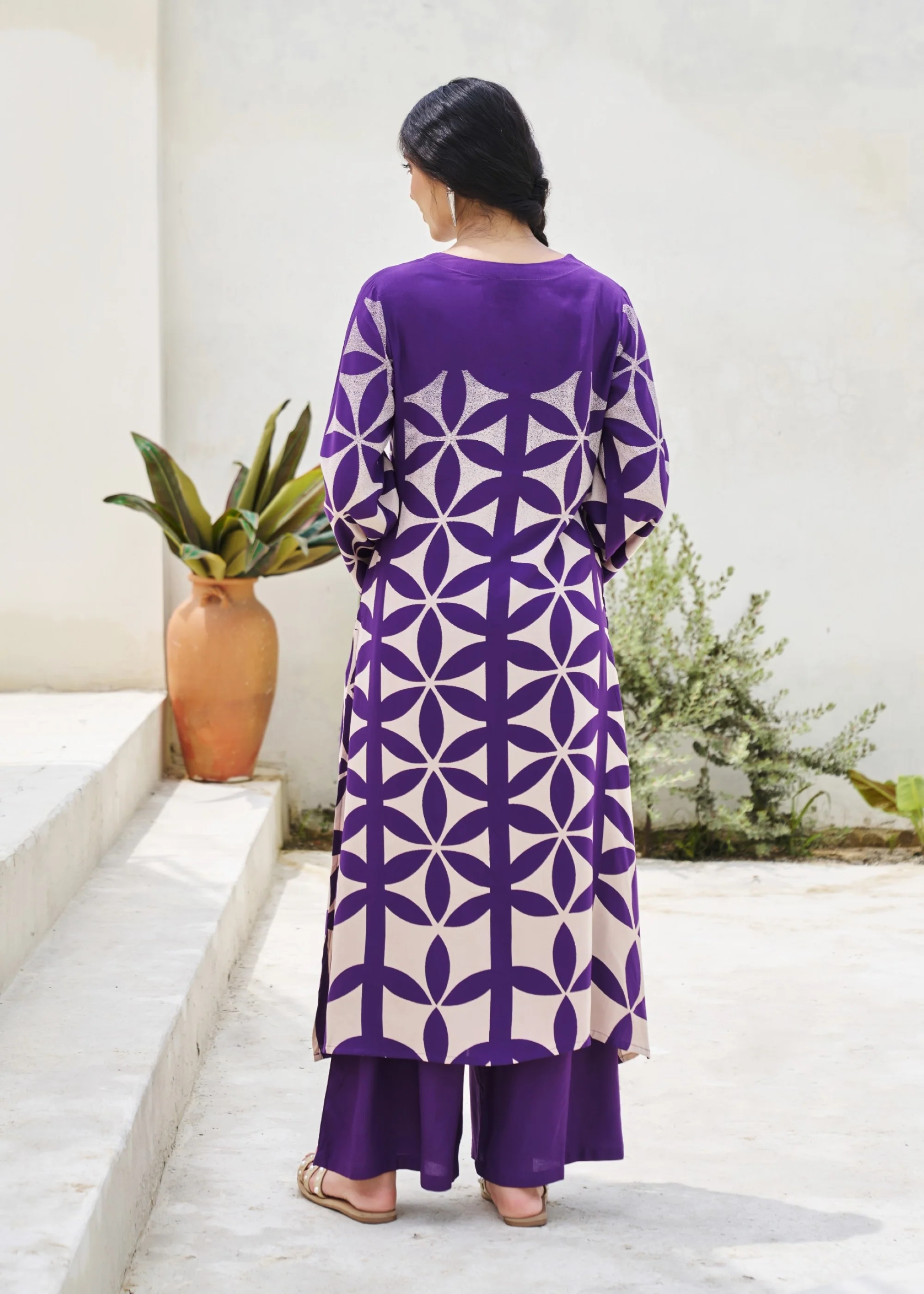 Kabool Thistle Printed Kurta pant set - Image 3