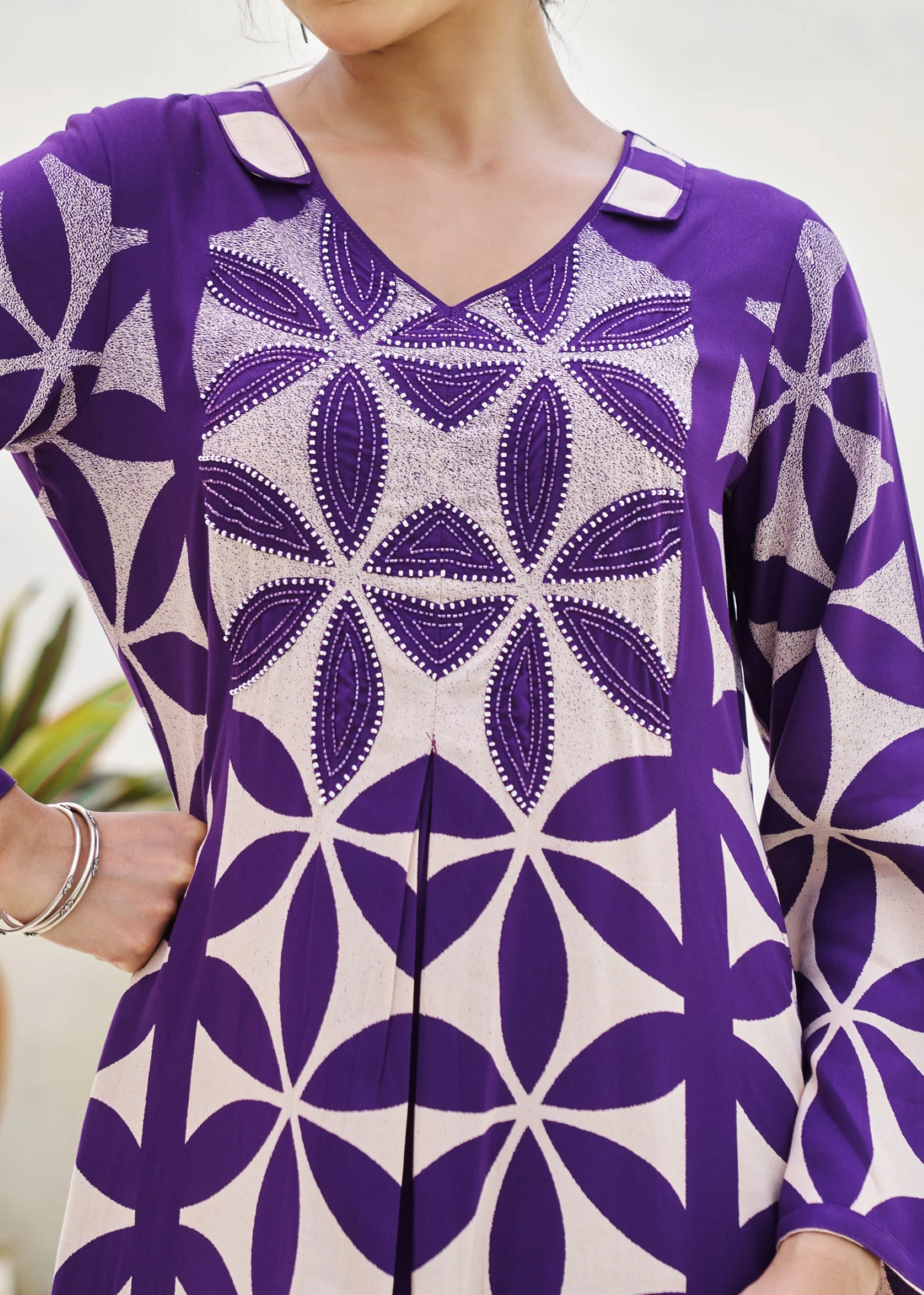 Kabool Thistle Printed Kurta pant set - Image 6