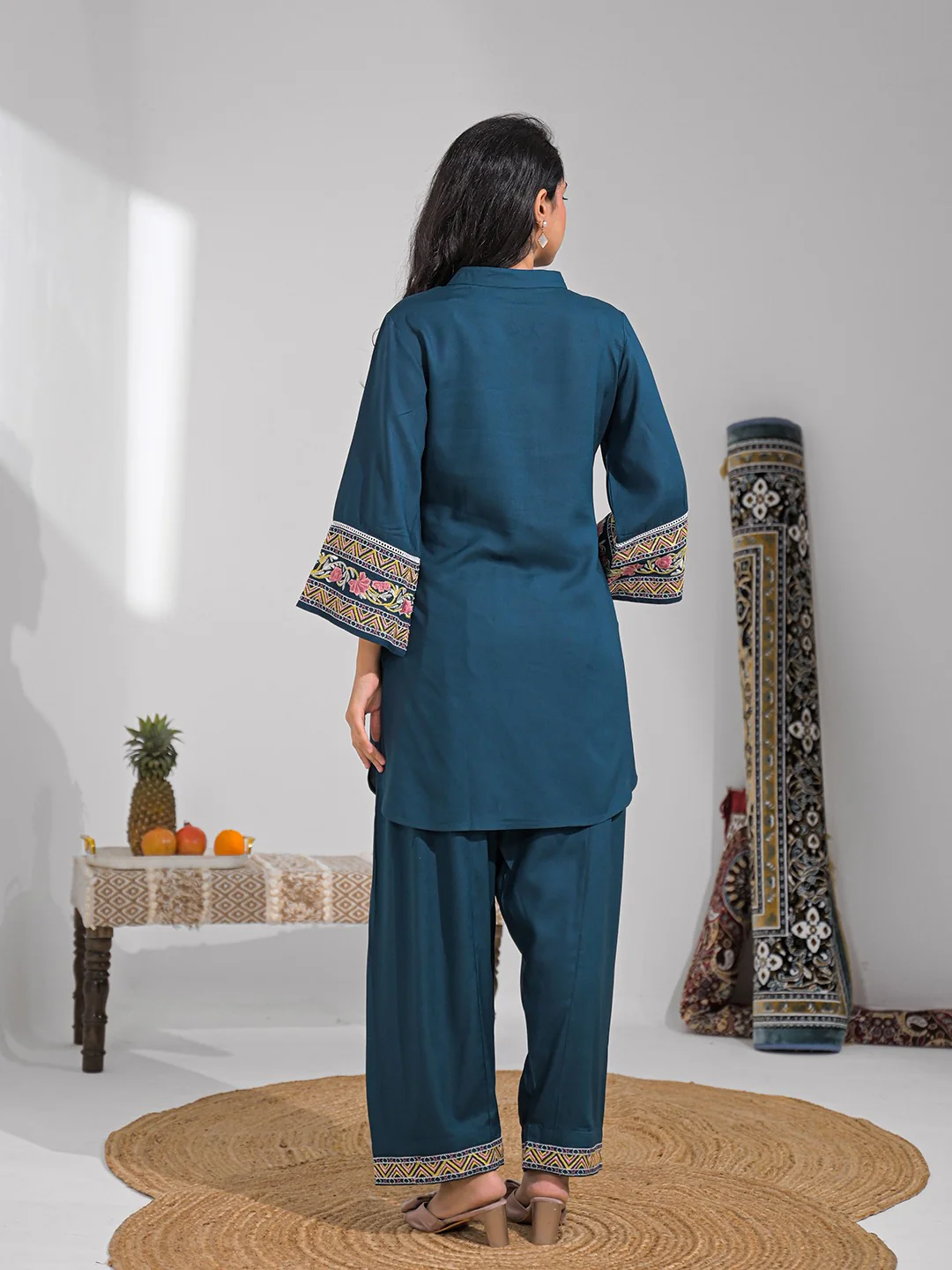 Tina Tuna Embroidered Farshi Co-ord Set - Image 3
