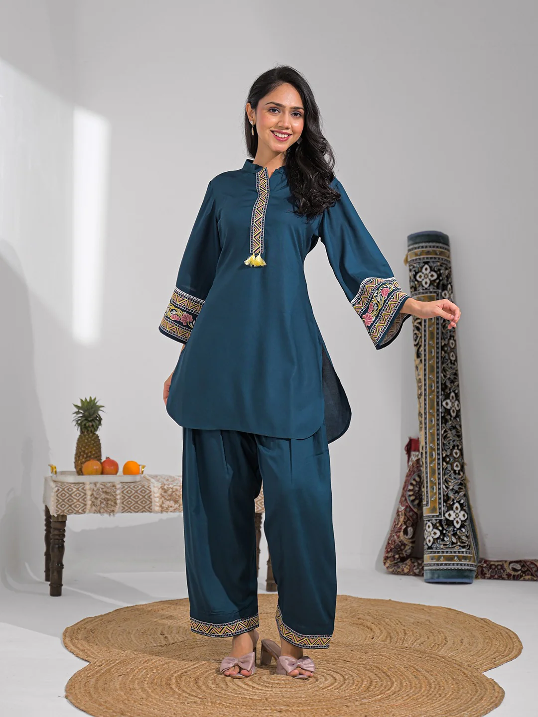 Tina Tuna Embroidered Farshi Co-ord Set - Image 4