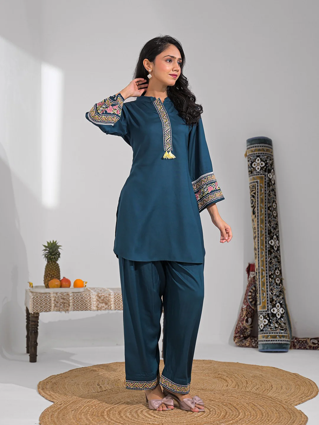 Tina Tuna Embroidered Farshi Co-ord Set - Image 6