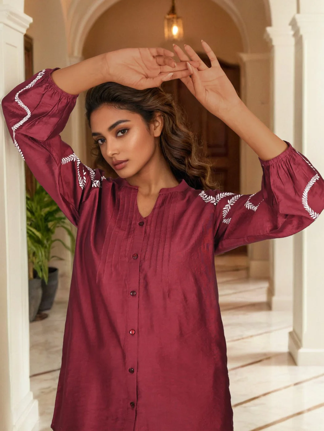 Sharanya Mulberry Work Co-ord Set - Image 2