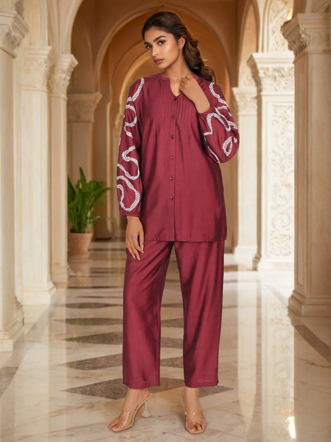 Sharanya Mulberry Work Co-ord Set - Image 6