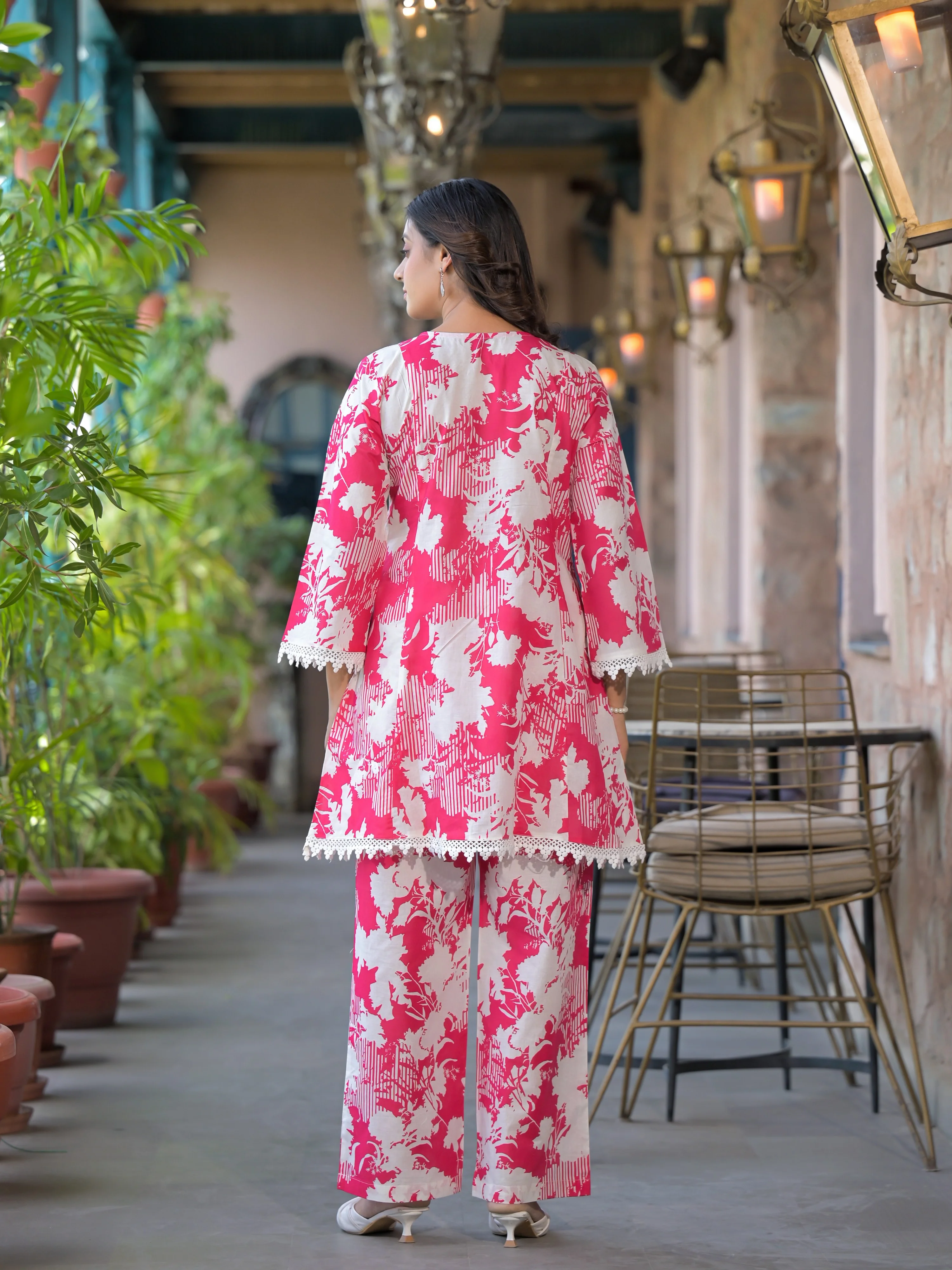 Bali Rose Schiffli Cotton Co-ord Set - Image 3