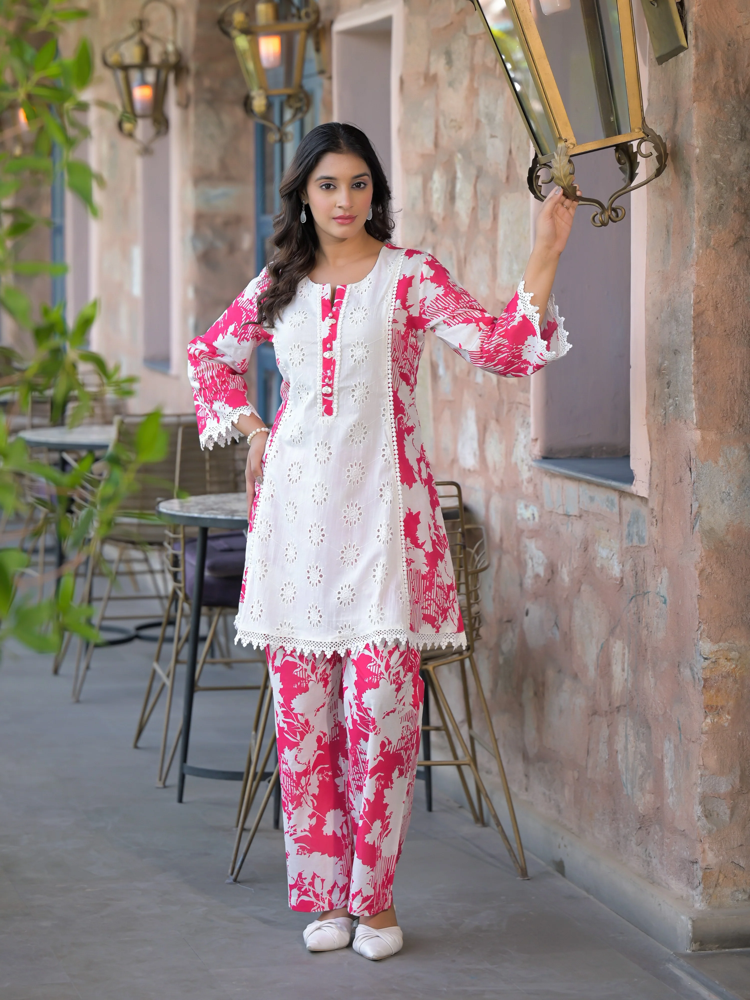 Bali Rose Schiffli Cotton Co-ord Set - Image 6