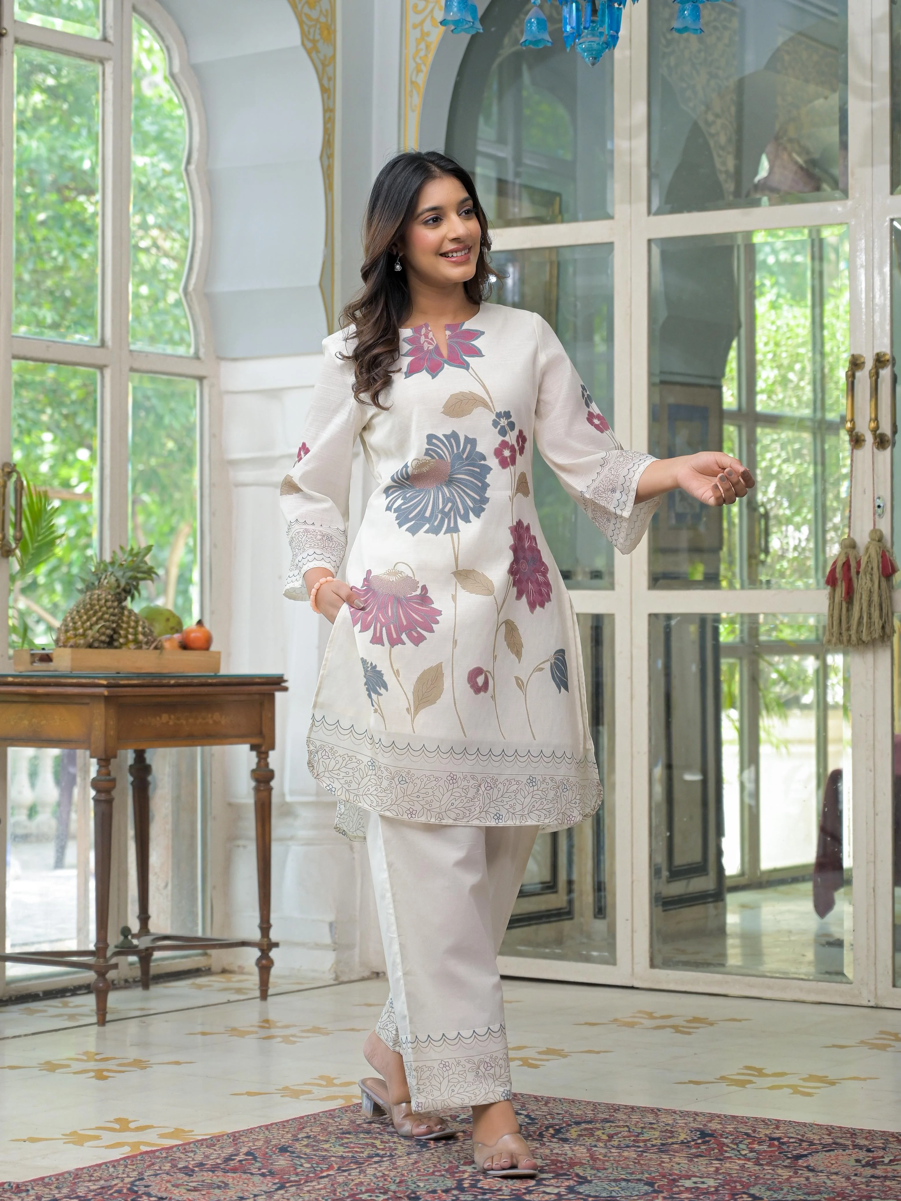 Vastramaya cosmos printed cotton co-ord set - Image 11