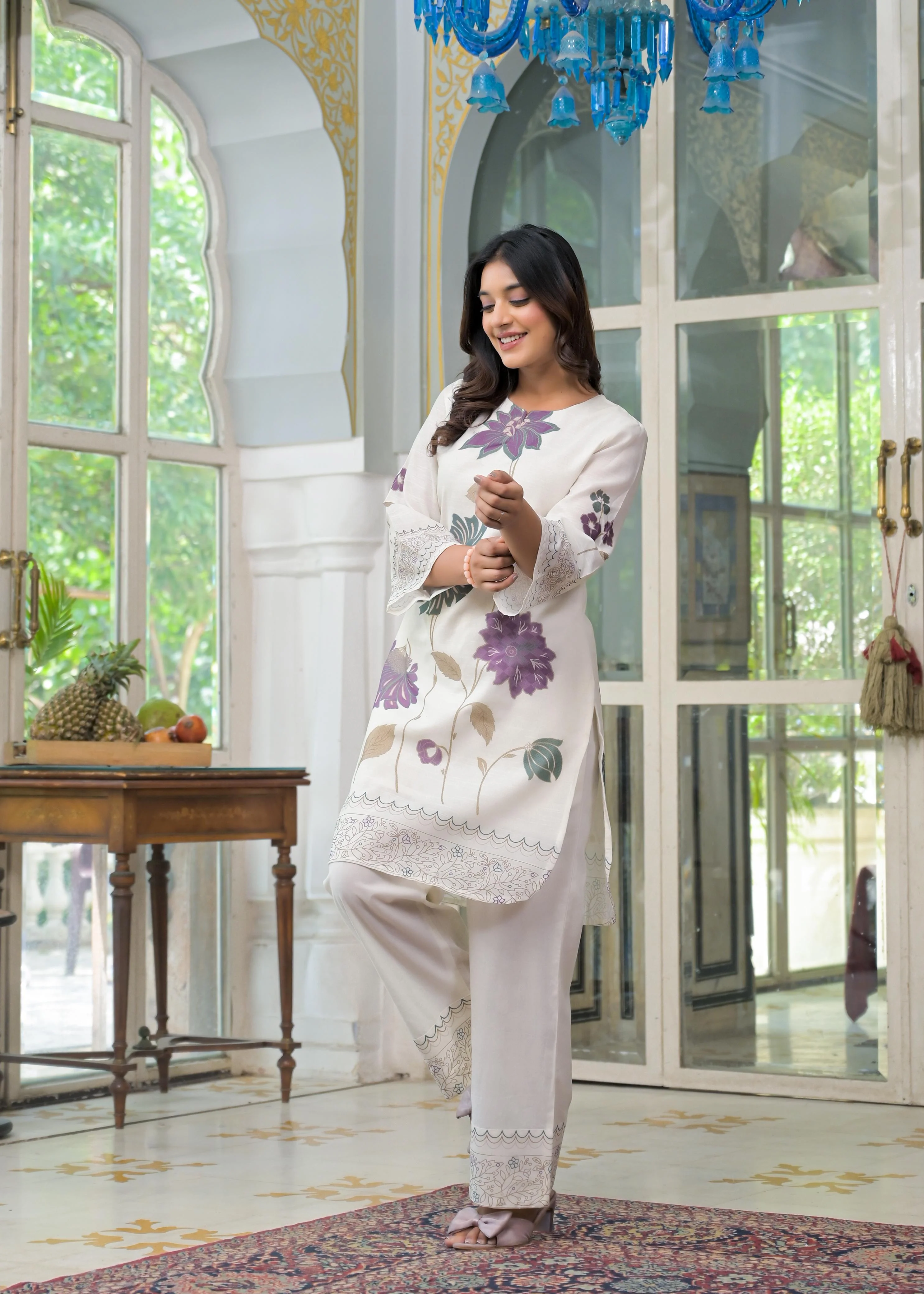 Vastramaya cosmos printed cotton co-ord set - Image 4