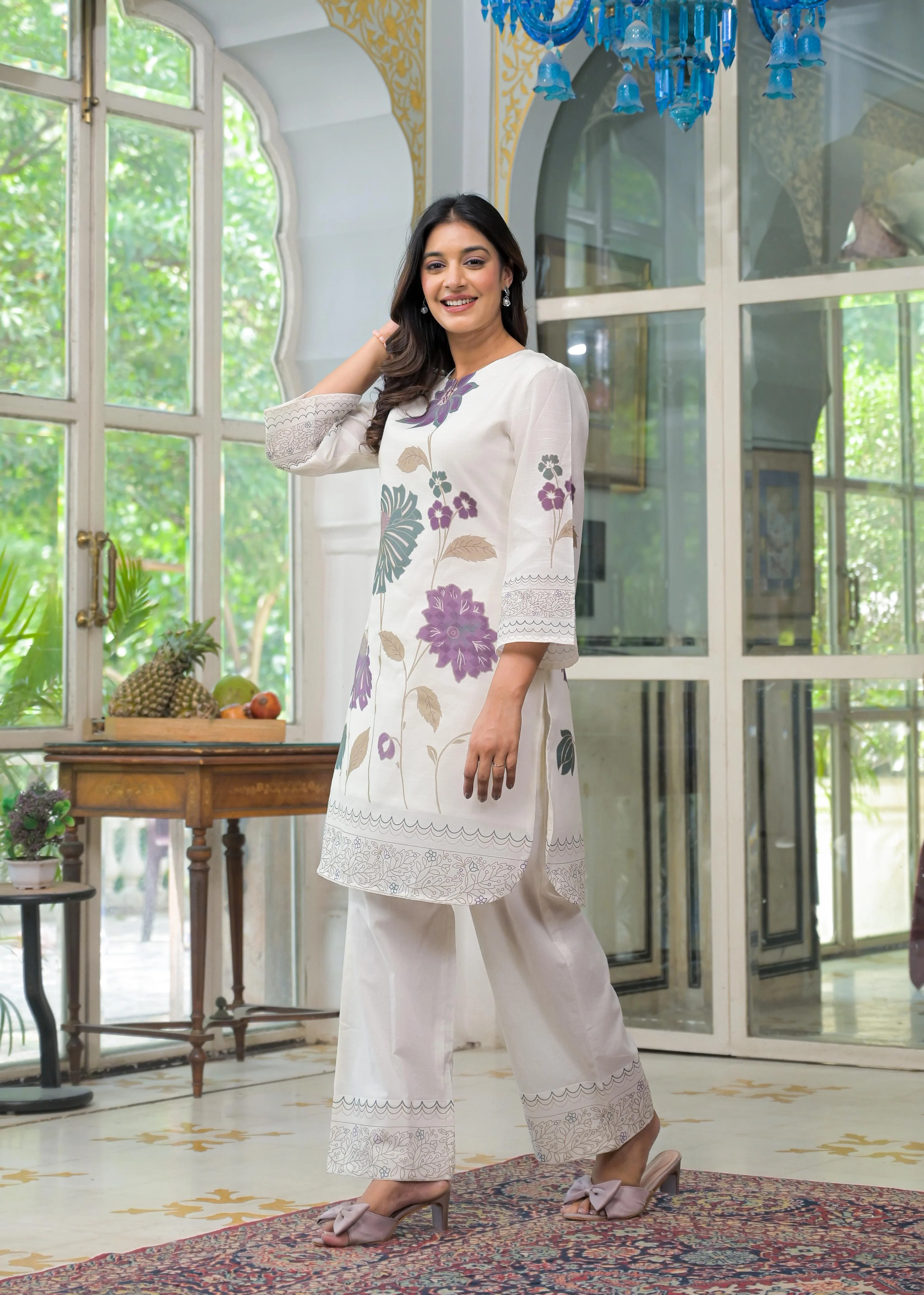 Vastramaya cosmos printed cotton co-ord set - Image 6