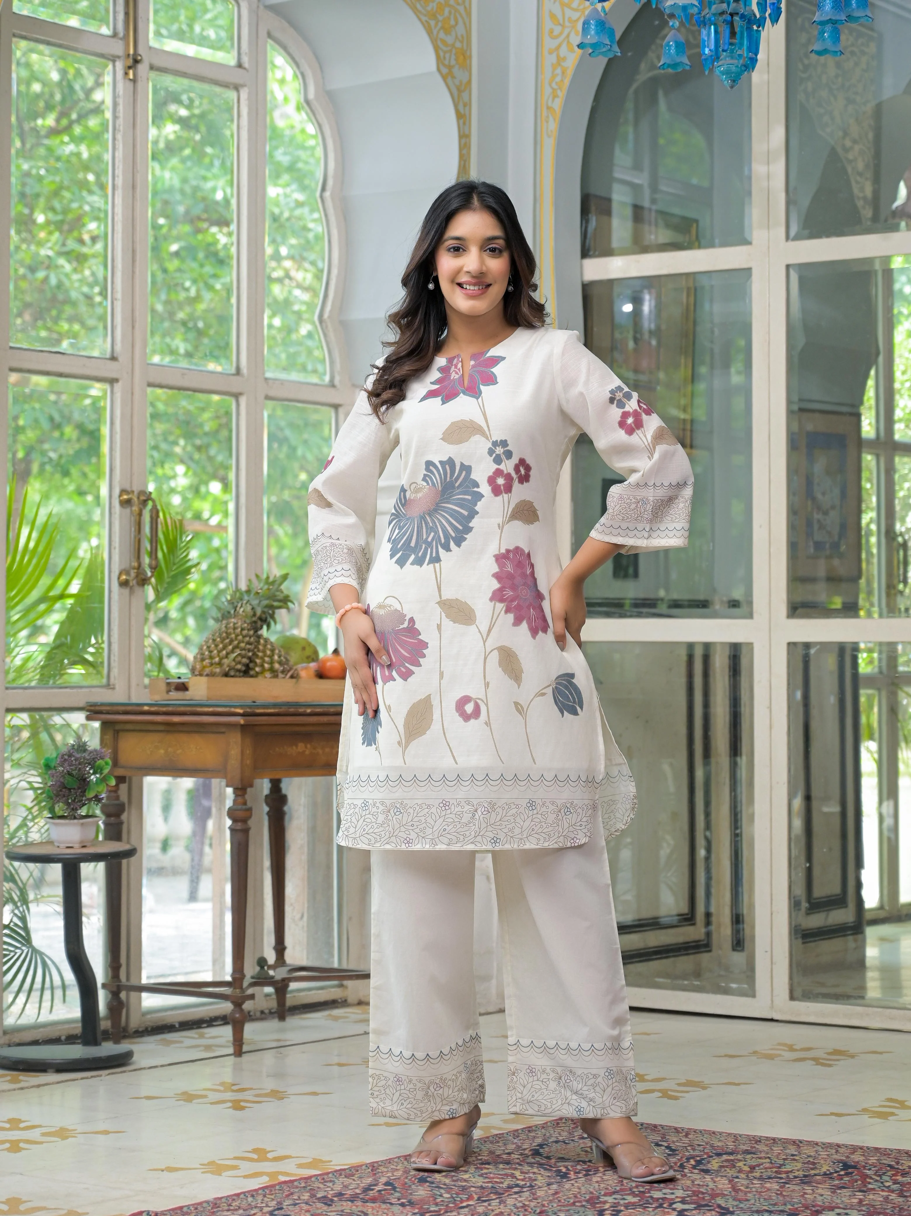 Vastramaya cosmos printed cotton co-ord set - Image 7