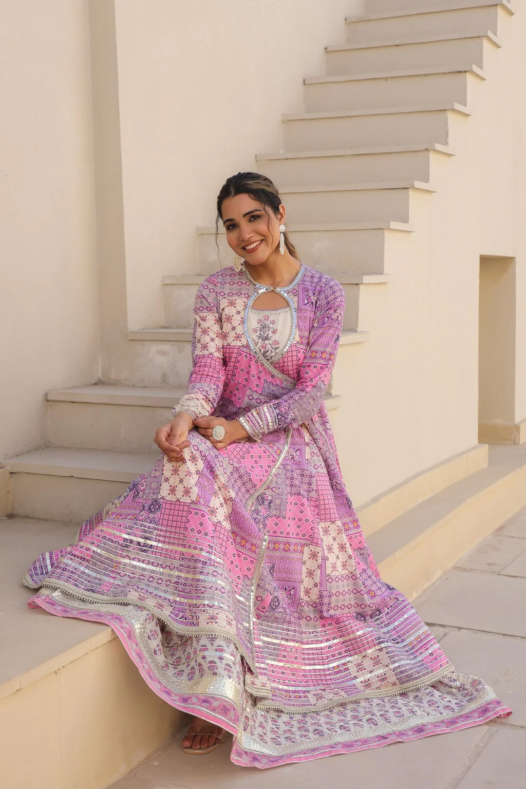 Vastramaya tyrian cotton festive gown - Image 4