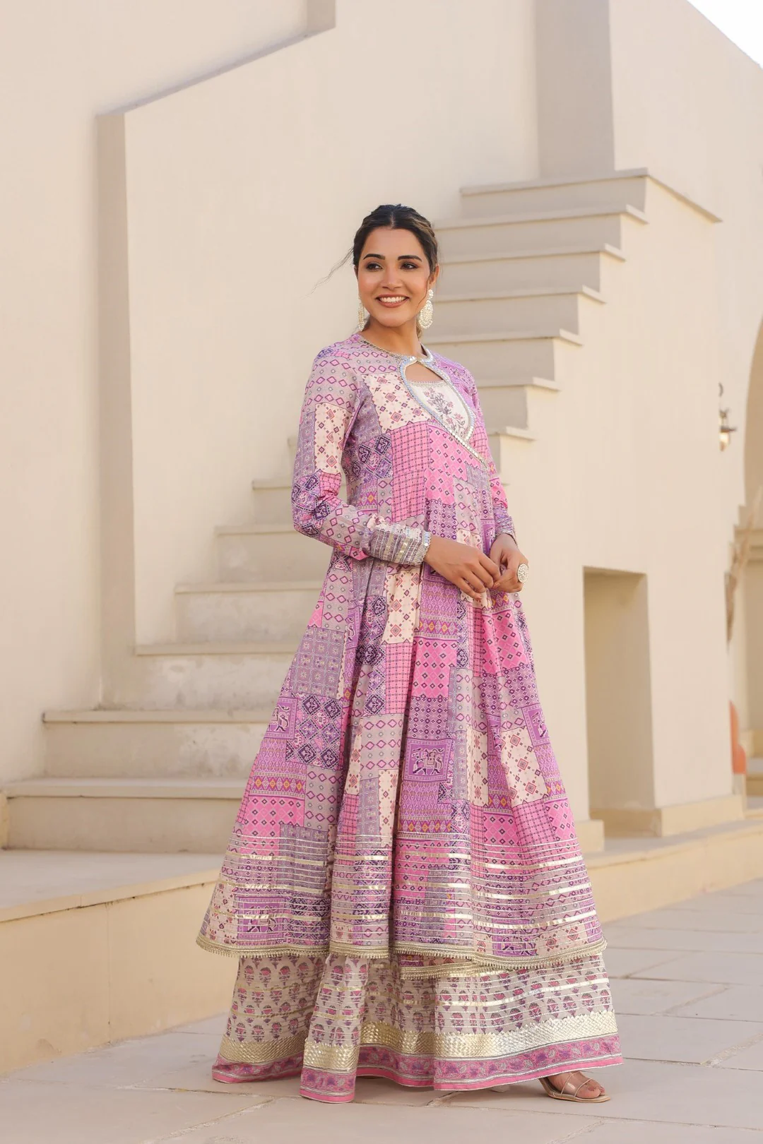 Vastramaya tyrian cotton festive gown - Image 5