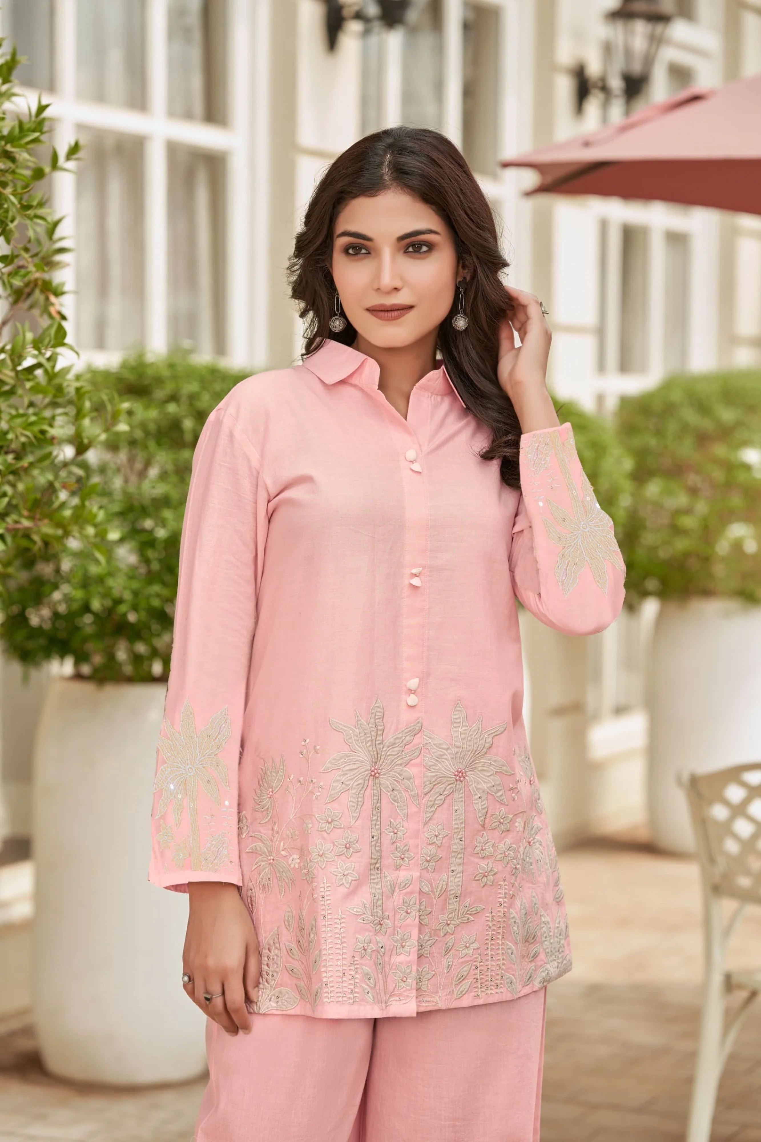 Iyana Candy Embroidery Cotton Co-ord Set - Image 2